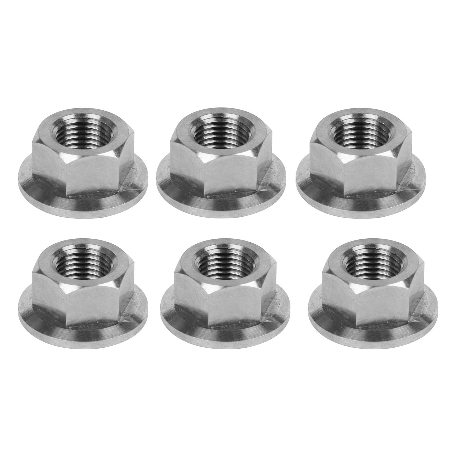 6PCS Titanium DIN6923 M5 M6 M8 M10 M12 M14 Hex Flange Nuts (M10 Pitch 1.0mm)
