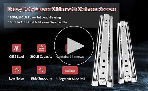 SLIDEWAY 200 Lbs Heavy Duty Drawer Slides 1 Pair 8 10 12 14