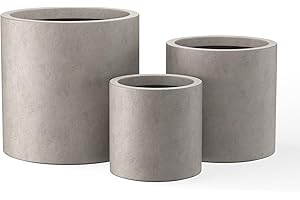 Kante Concrete Planter - Modern Style Cylinder Pots with Drainage