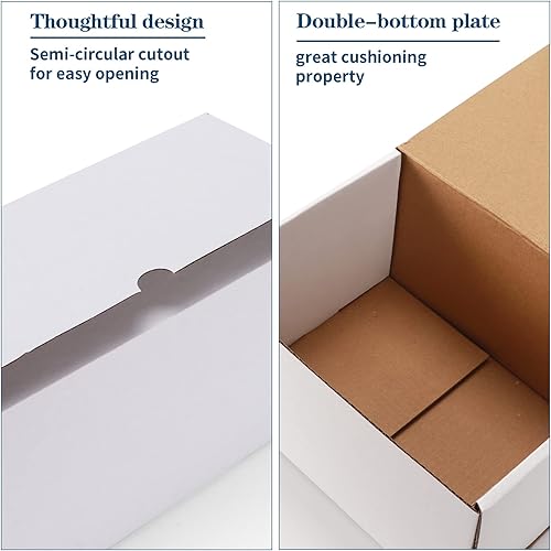 Miniatura 4 de ZBEIVAN Juego de 20 cajas de envío blancas de 10 x 7 x 5, cajas de cartón corrugado para embalar regalos de correo de pequeñas empresas