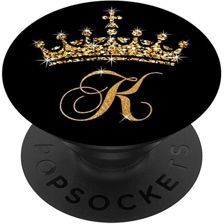 Amazon Com Initial Letter K Crown Queen Princess Royal Crown K Popsockets Popgrip Swappable Grip For Phones Tablets Cell Phones Accessories