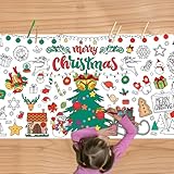 Picture of Christmas Giant Coloring Poster, 30 x 72 Inches Paper Coloring Tablecloth for Kids Christmas Decorations Large Coloring Activity Poster for Kids Crafts Home Classroom Party Suppiles (Christmas)