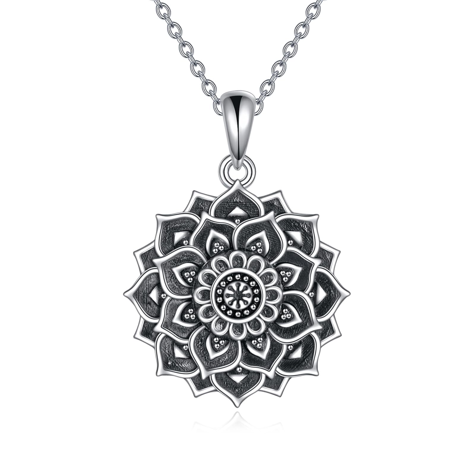 YAFEINI Lotus Kette für Damen Sterling Silber Lotus Halskette Anhänger Schmuck Mütter Tag Geburtstag Geschenke für Mädchen