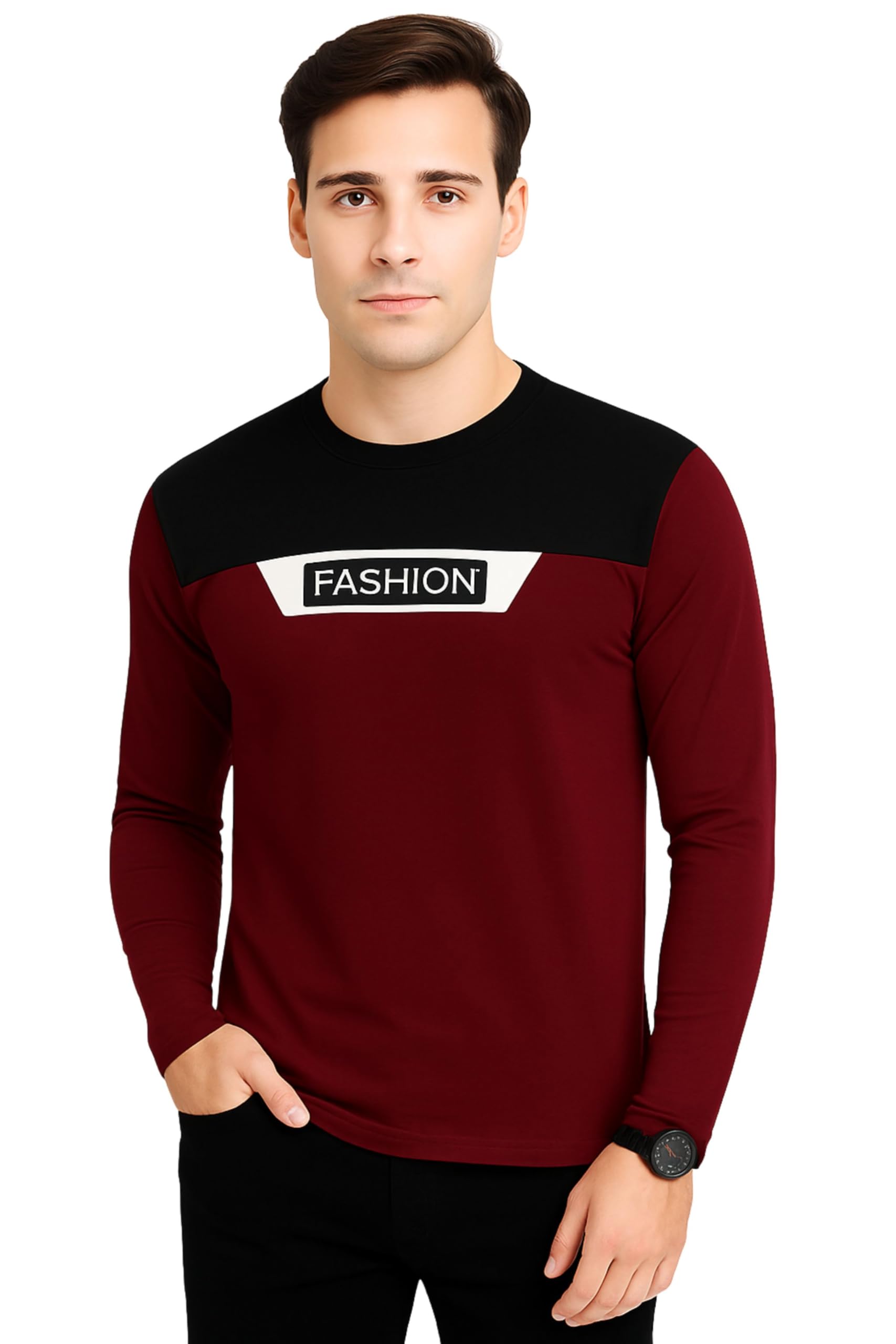 cutie boyz Men's Fashion Printed T-Shirt for Daily Use Full Sleeves Round Neck Tshirt-picture-11