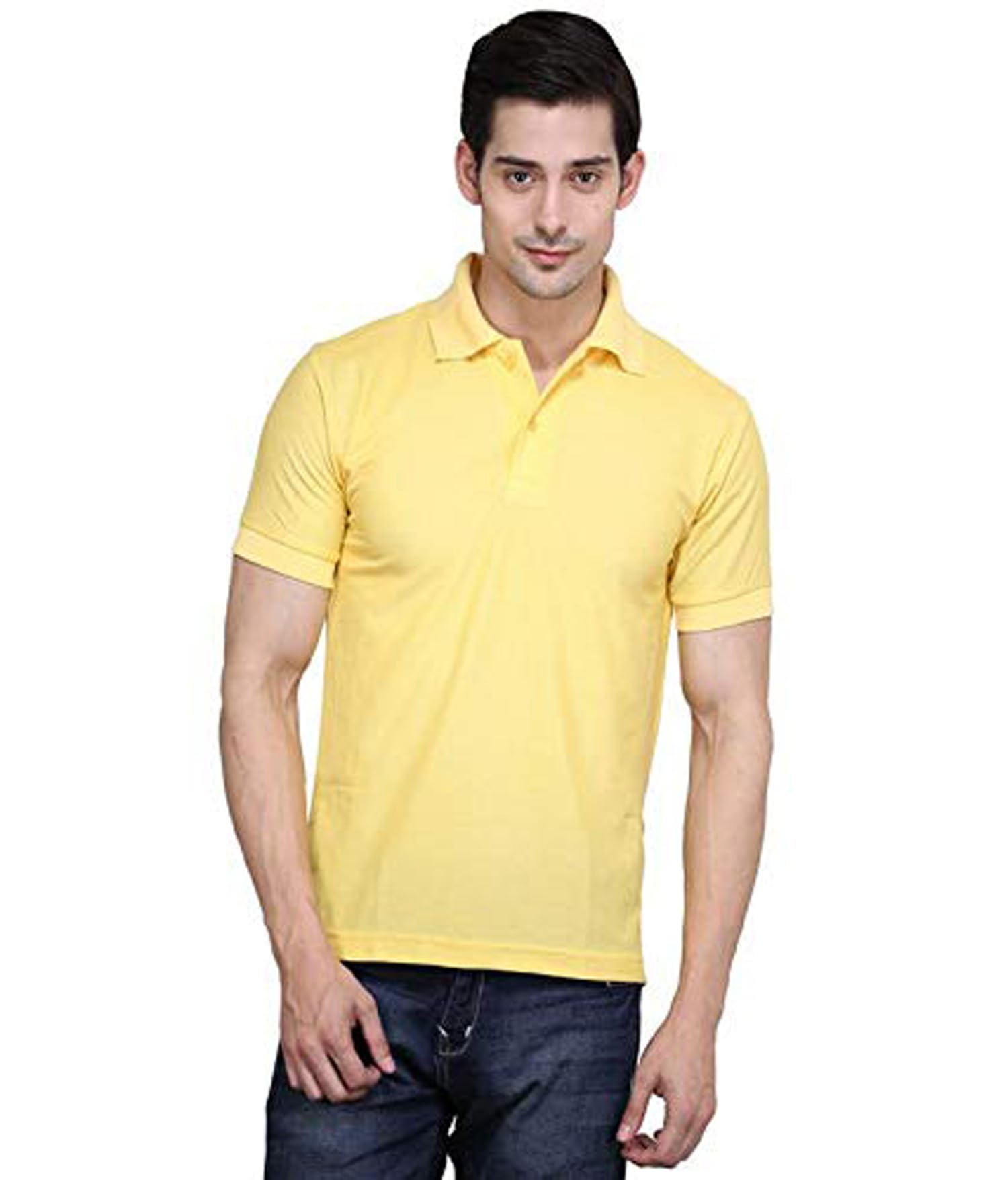 ketex Yellow Polyster/Cotton Blend Polo Collar Men's Tshirt-picture-34