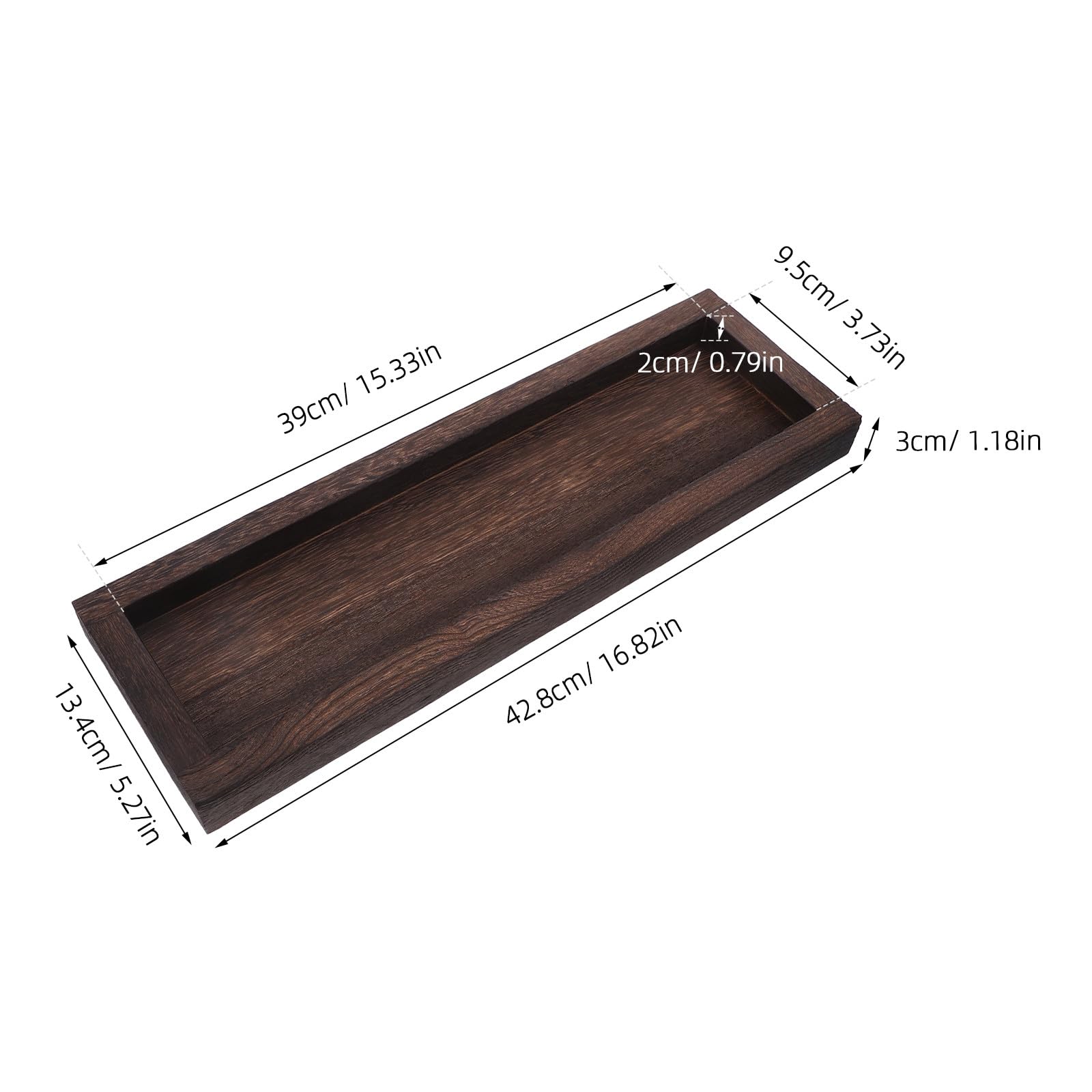 Bandeja Decorativa de Madera para Velas, Rectangular, Café | Acabado Rústico y Estilo Farmhouse, Base Estable, para Encimera de Cocina y Centros de Mesa