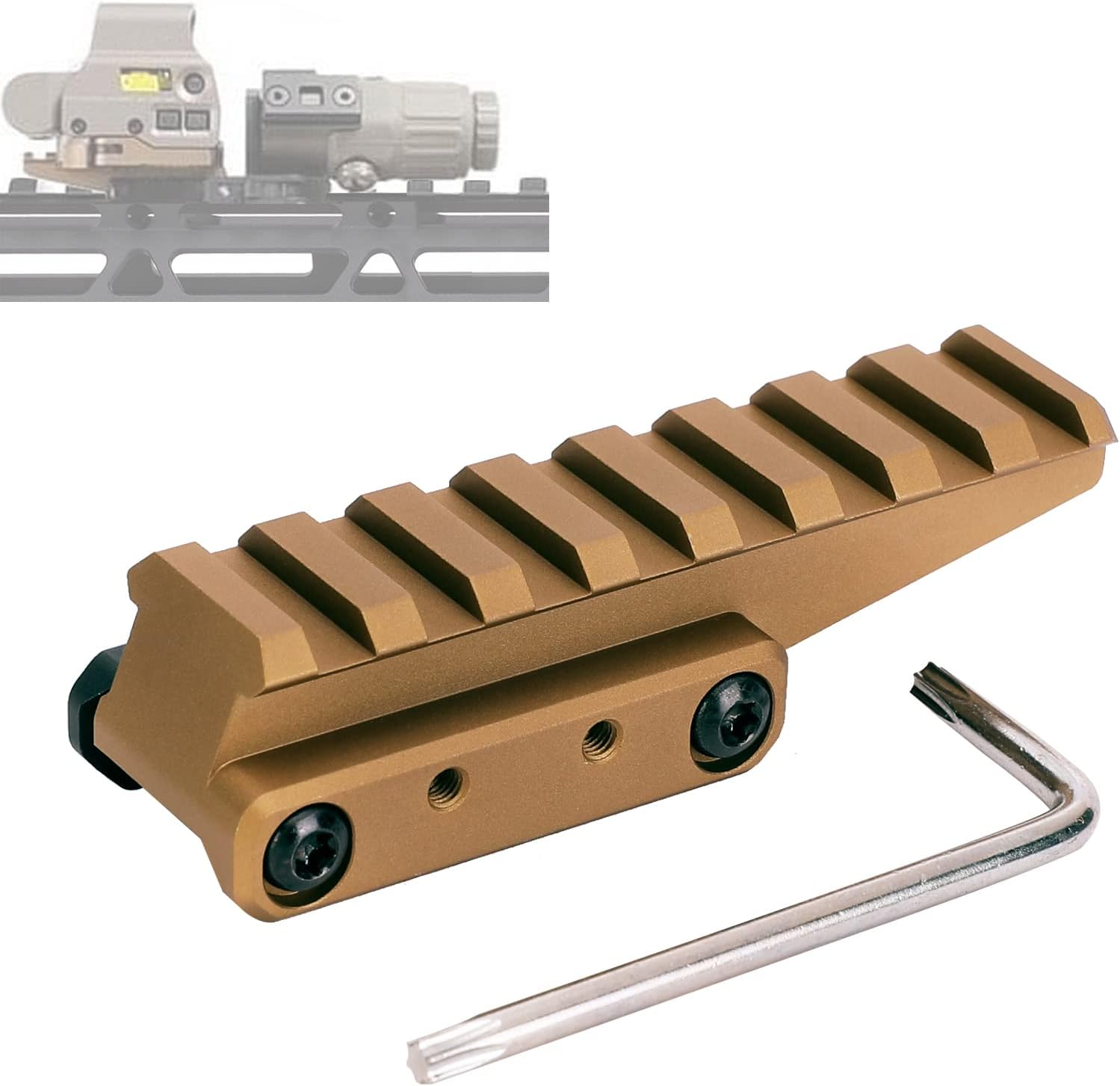 Phoking Optic Riser Mount Picatinny Rail Fast Riser Red Dot Riser for Red Dot Sight Scope Optics