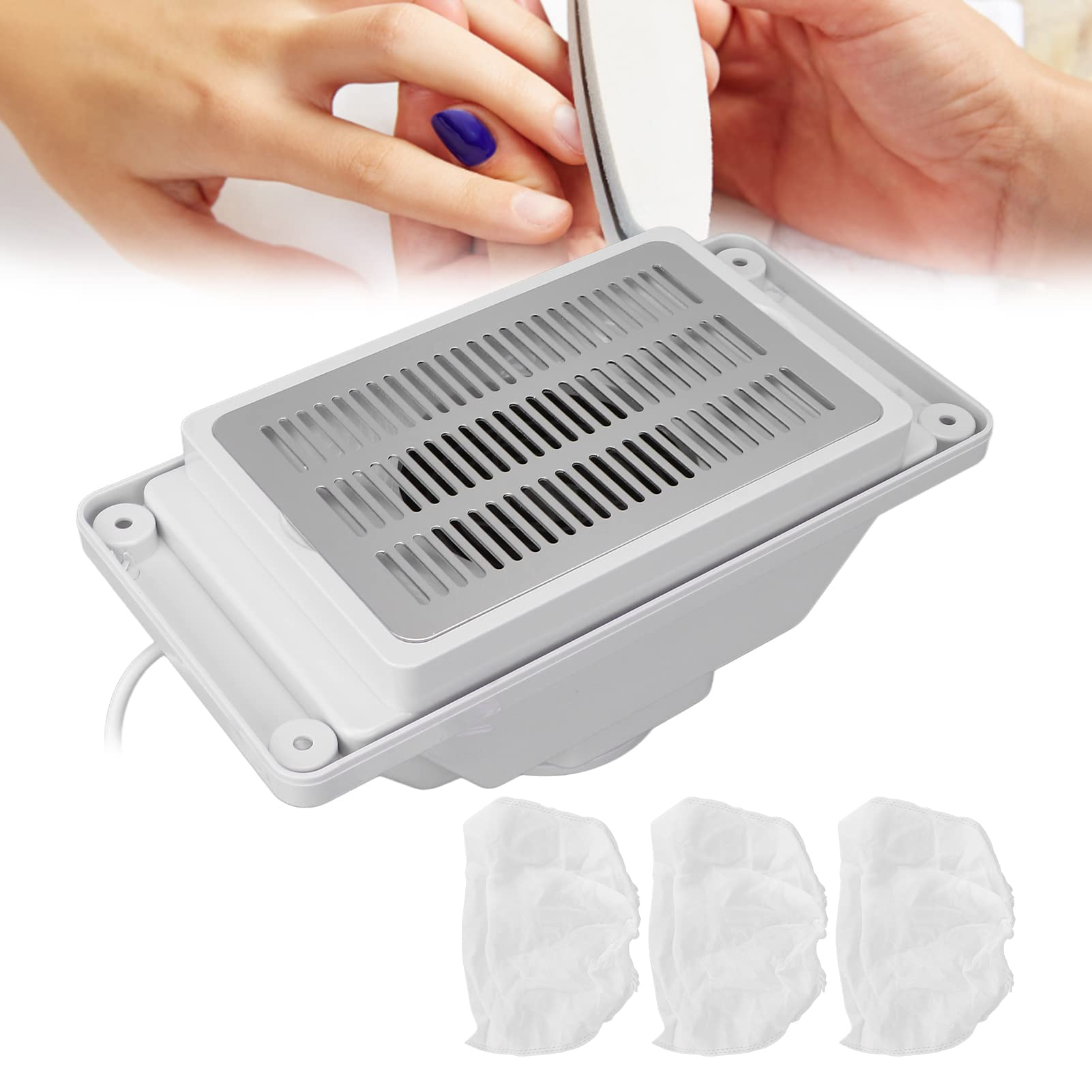 Colector de Polvo de Uñas, con Filtro Reutilizable, Potente Aspirador de Uñas, Extractor de Polvo de Ventilación, Máquina Eléctrica de Succión de Polvo para Pulido de Uñas de(Enchufe europeo)