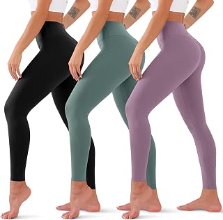 3 Pack Leggings for Women Tummy Control High Waisted No See Through Workout Sports Yoga Pants Best for Athletic Running