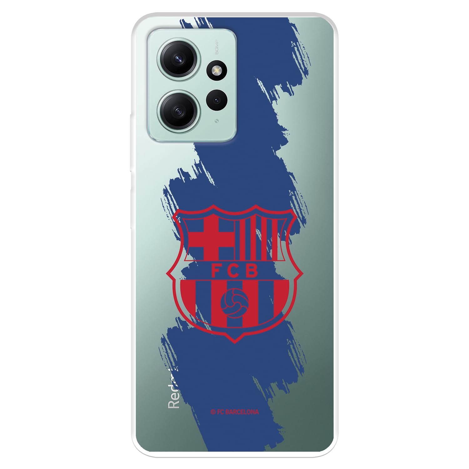 Custodia Ufficiale FC Barcelona Per Xiaomi Redmi Note 12 5G / Poco X5 5G: Cover In Silicone Trasparente Con Scudo Blaugrana