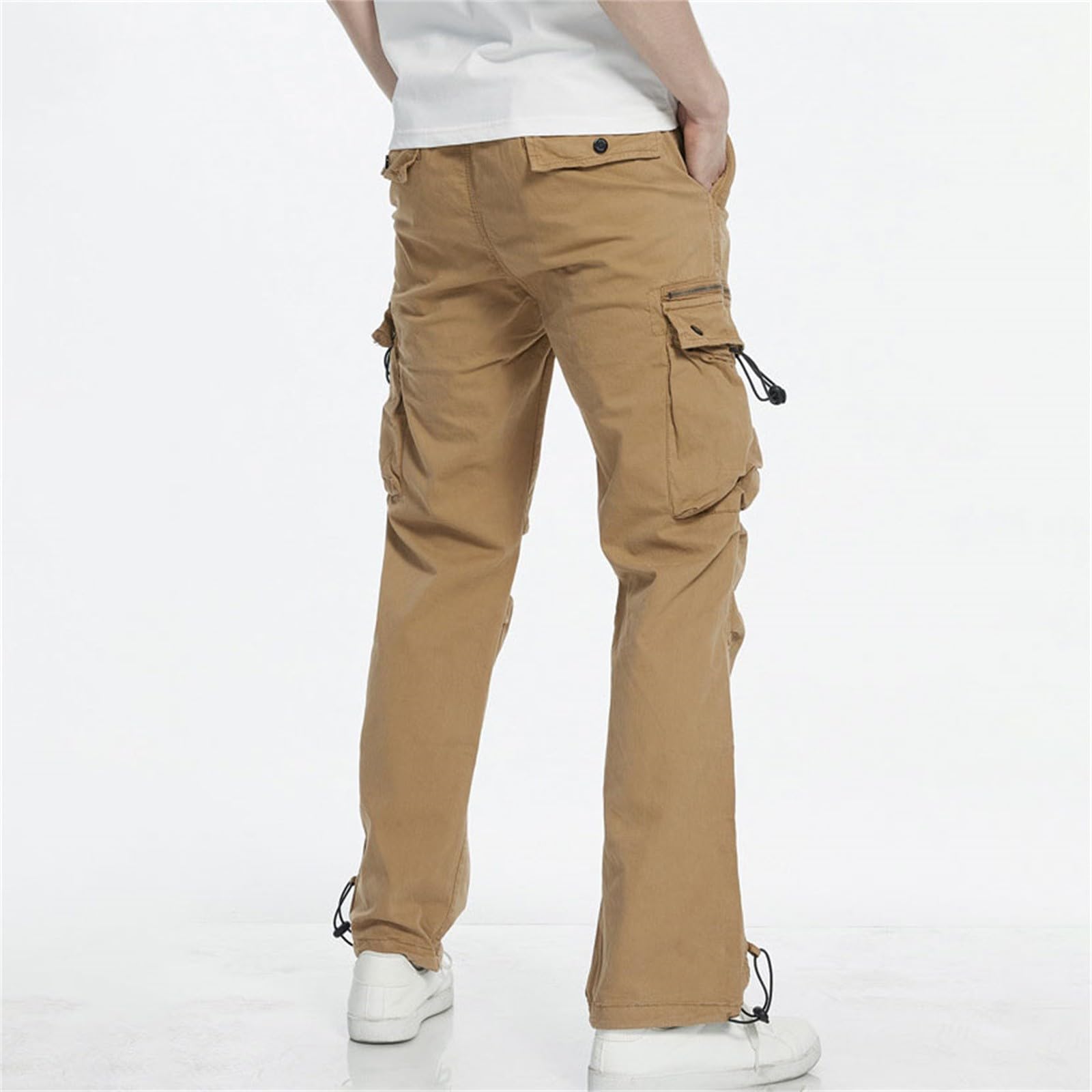 Arbeitshose Herren Schwarz Gelb Herren Casual Cargohose Workout Jogger Stretch Jogginghose Wanderhose Kordelzughose mit wasserdichte Hose
