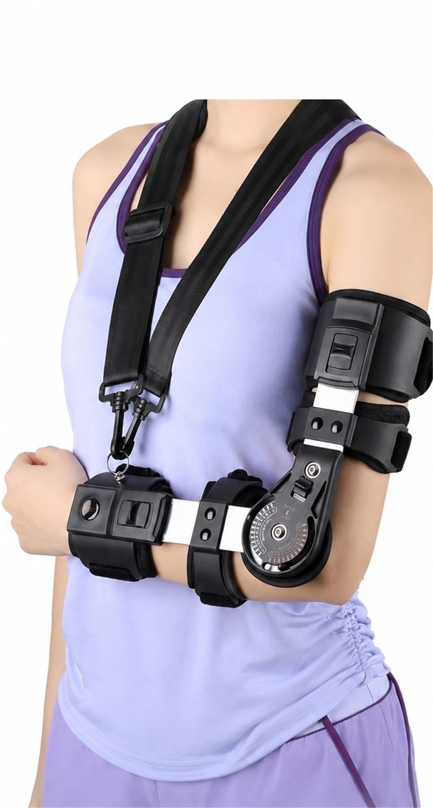 Tutore Gomito Articolato ROM Regolabile Post Operatorio Stabilizzatore per Braccio con Cinturino per Fratture Lesioni Legamenti e Supporto Riabilitazione Uomo Donna(Sinistra)