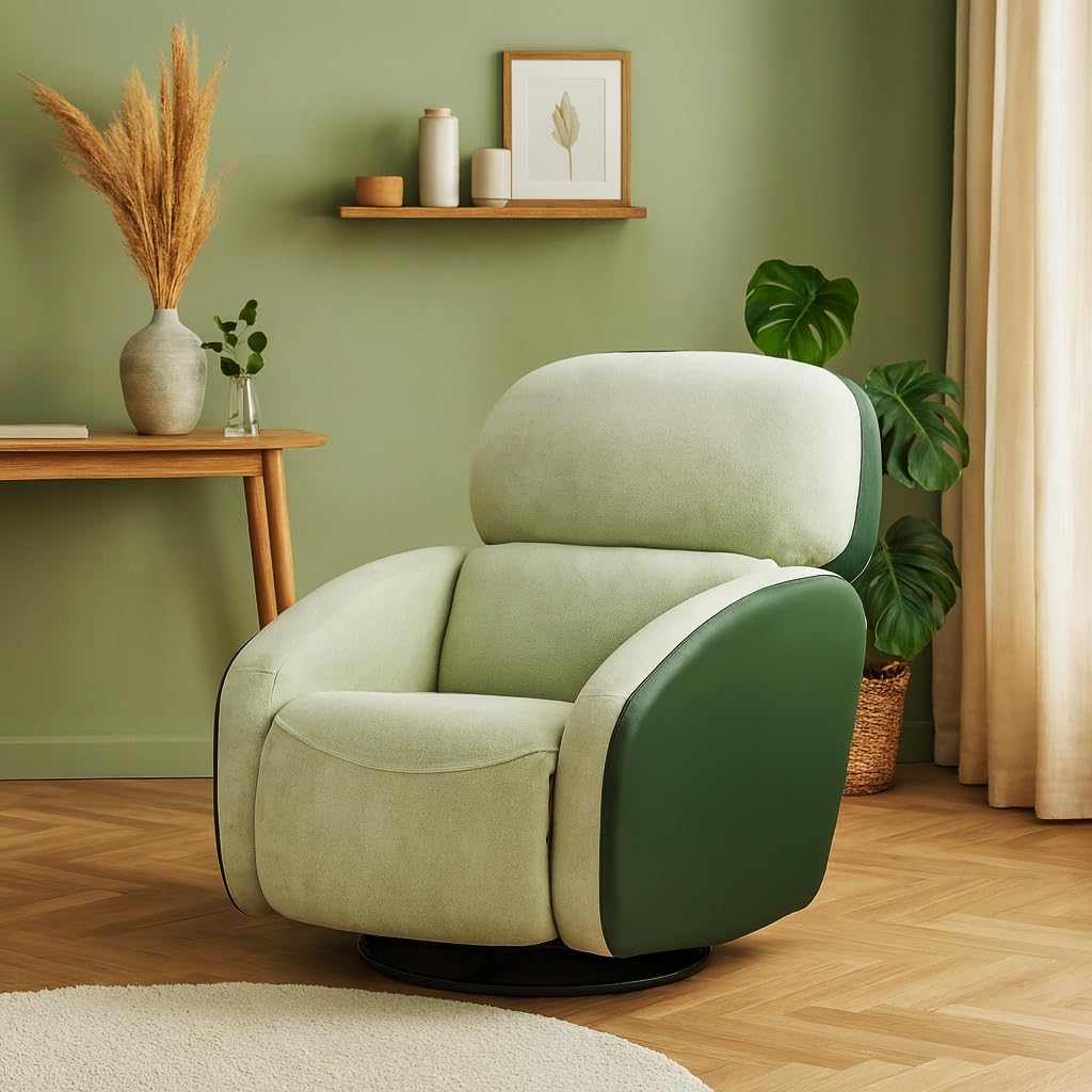 Pebble Motorized Recliner Chair | 3-in-1 Recliner, Rocking & Swivel | Bouclé Fabric & Leatherette | Single Seater Recliner Sofa for Living Room (Peppermint) | 18 Months Warranty Pebble Motorized Recliner Chair | 3-in-1 Recliner, Rocking & Swivel | Bouclé Fabric & Leatherette | Single Seater Recliner Sofa for Living Room (Peppermint) | 18 Months Warranty