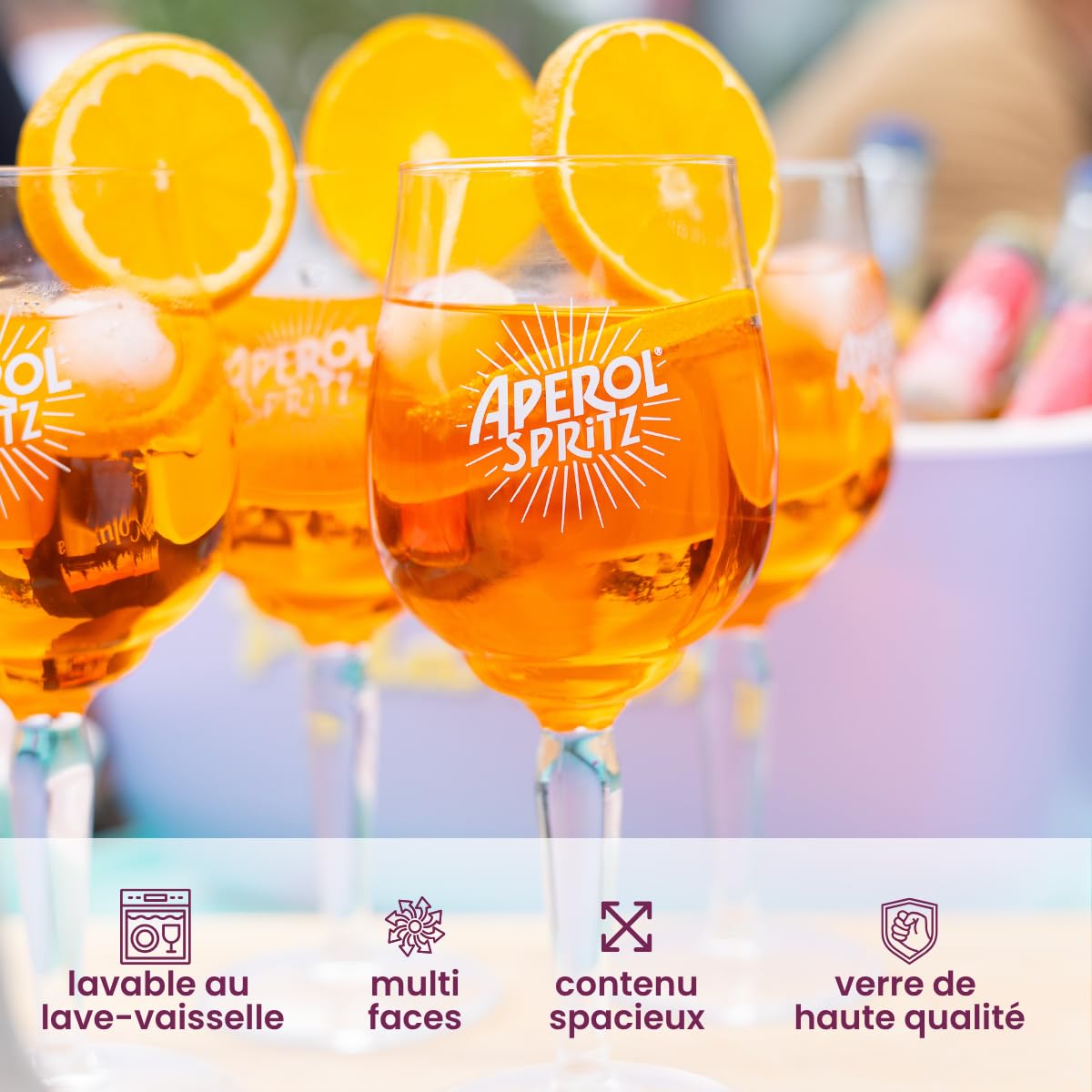 Aperol Lot de 6 verres à whisky 450 ml