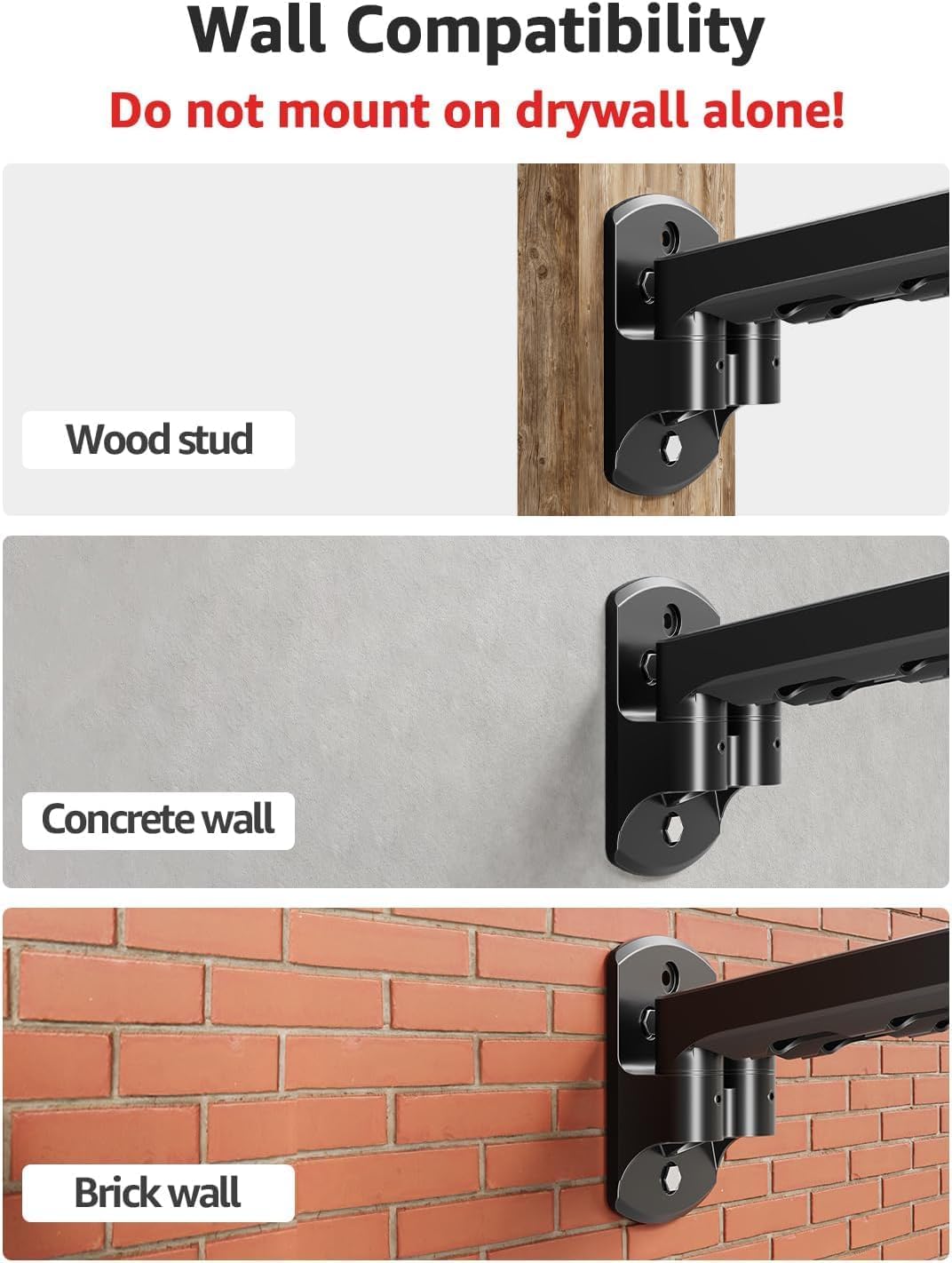 MOUNTUP Dual Monitor Wall Mount for 2 Max 32 Inch Computer Screen, Fully Adjustable Double Monitor Arm, Wall Mounted Monitor Holder Support 4.4-19.8lbs Display, VESA Bracket 75x75, 100x100