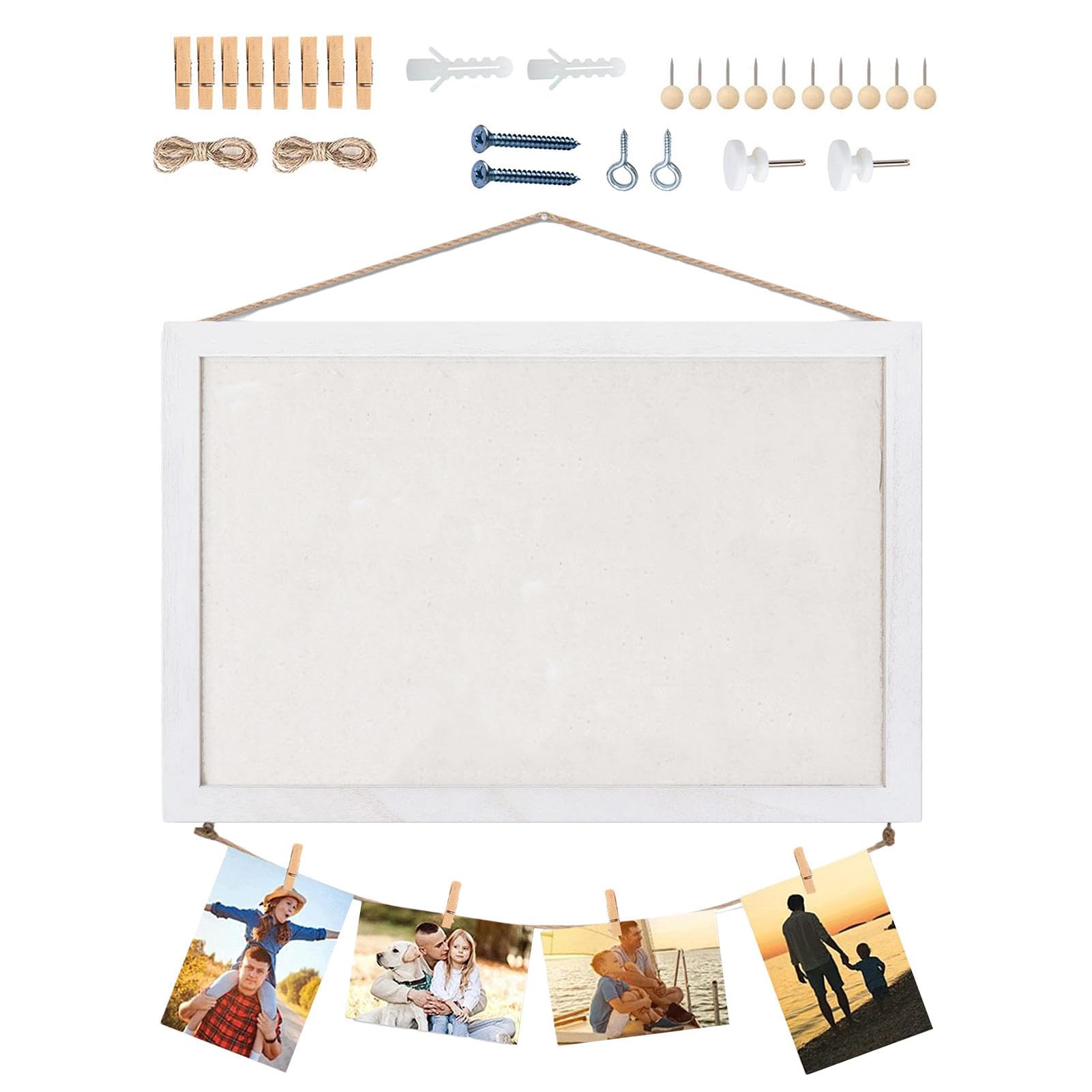 Lavagna In Sughero Con Cornice Bianca – Confezione Da 2 – Bacheca 91x61 Cm Da Appendere Con Puntine E Ganci Per Ufficio, Casa E Scuola