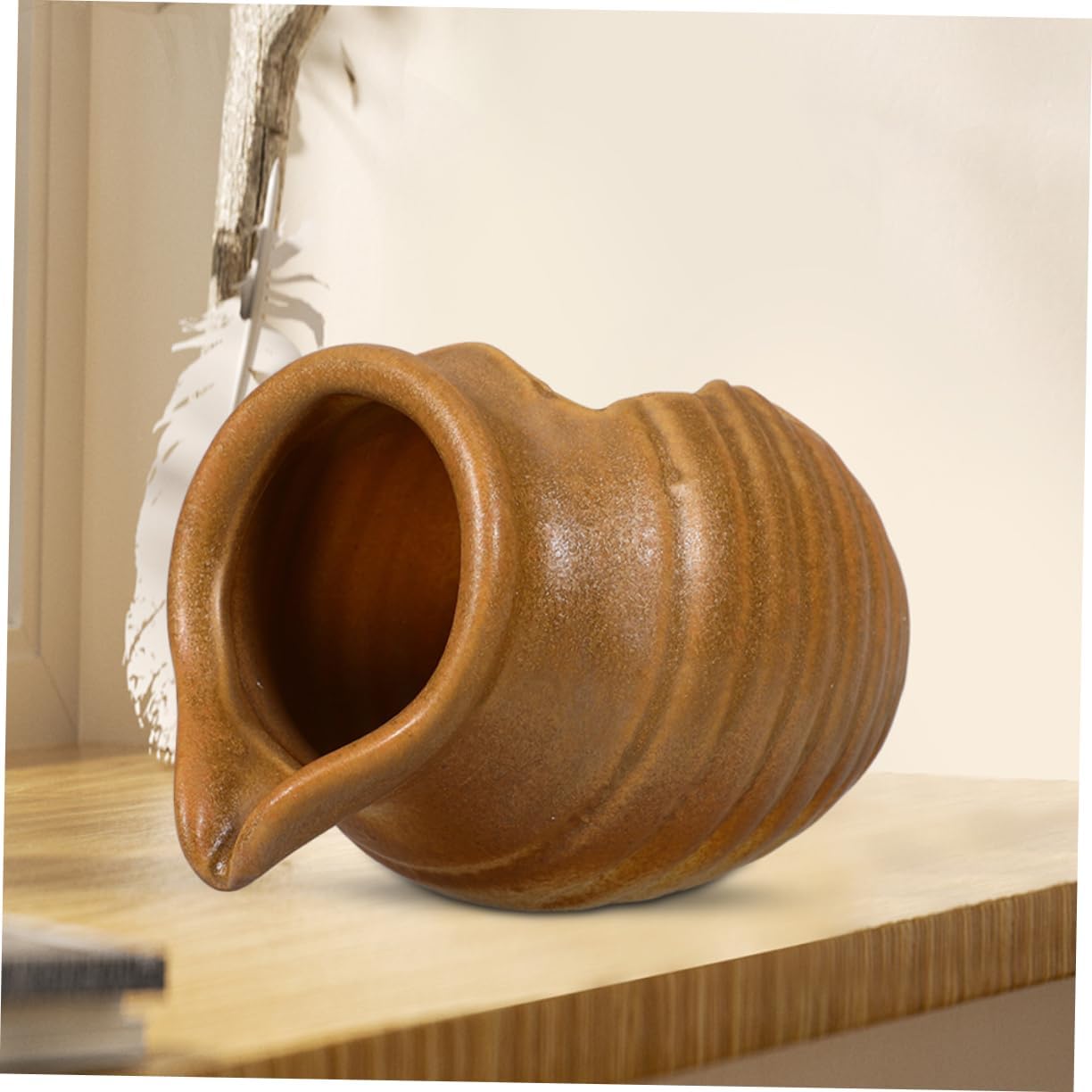 Zerodeko Ceramic Jar Waterfall Fountain Decorative Garden Decor Outdoor Water Feature Indoor Fountain Unique Design