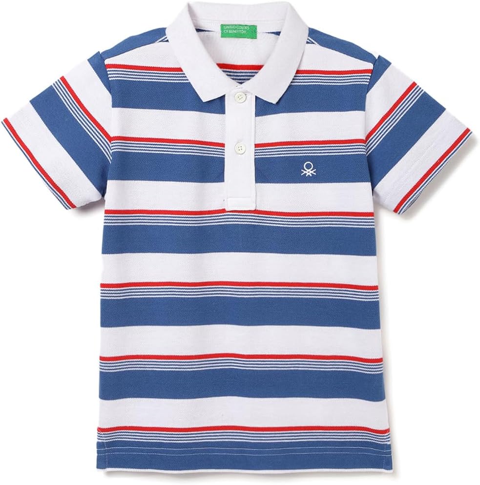 UNITED COLORS OF BENETTONRegular Fit Polo Neck Striped T-shirt