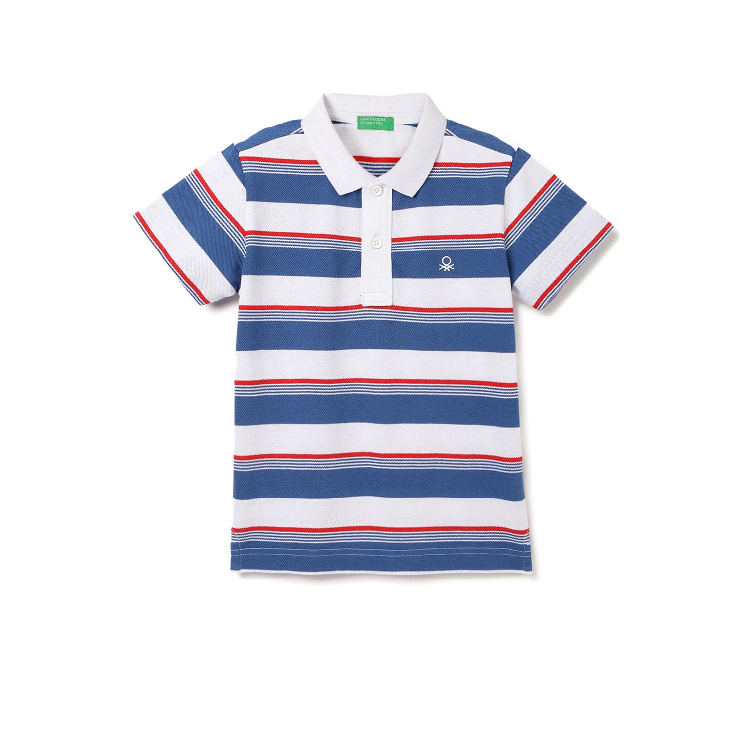 UNITED COLORS OF BENETTONRegular Fit Polo Neck Striped T-shirt
