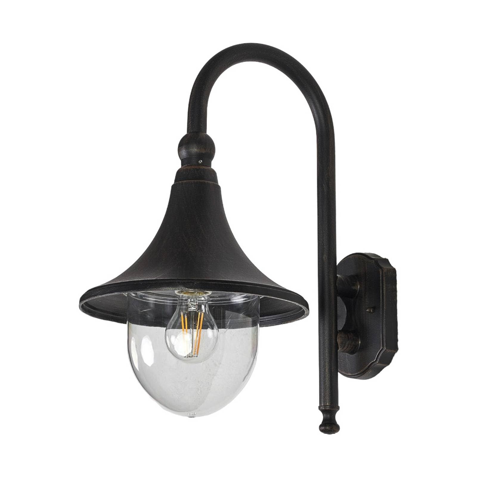Lindby Outdoor Wall Light Daphne dimmable (Antique, Vintage) in Black Made of Aluminium (1 Light Source E27) from wall lamp for Exterior/Interior Walls House Terrace und Balcony