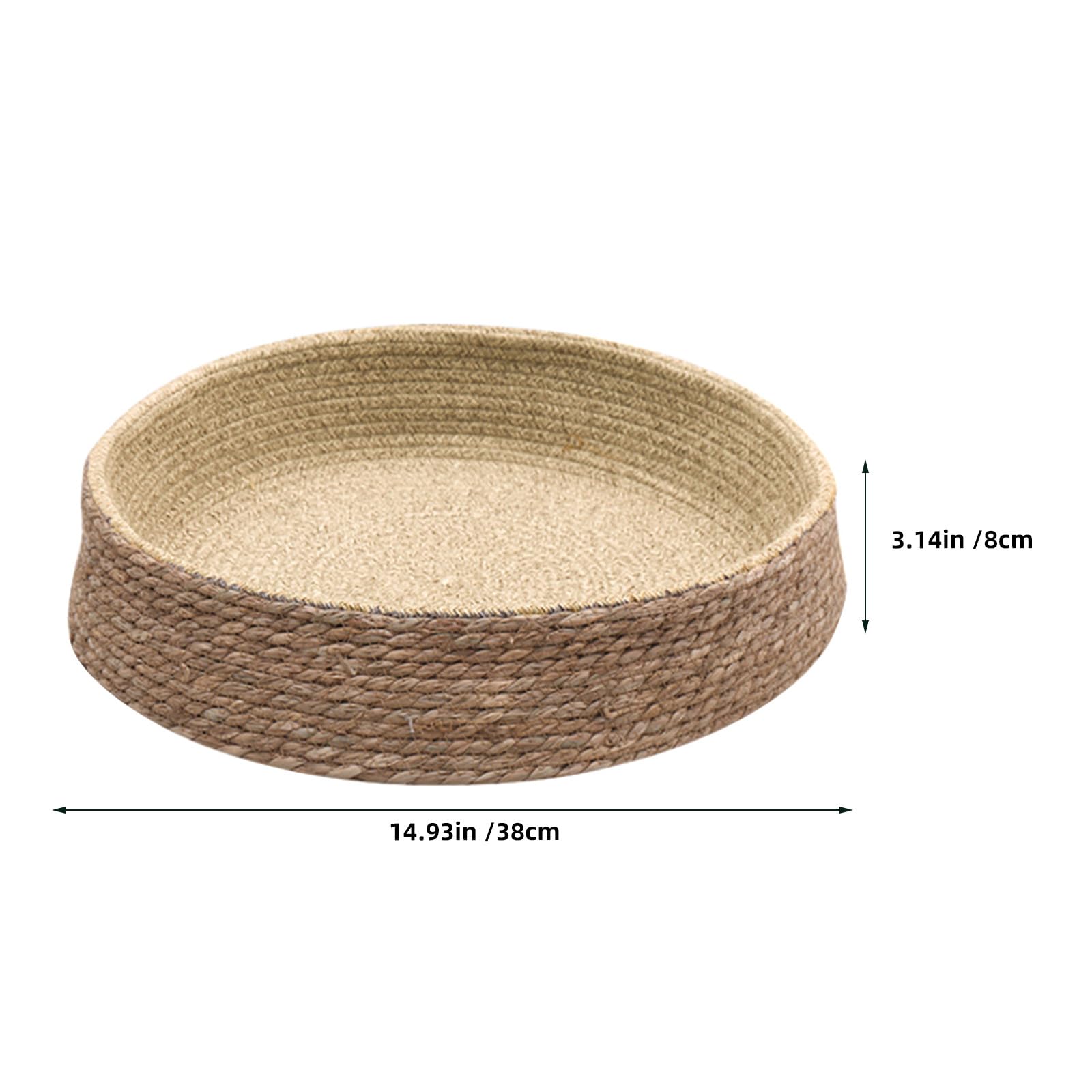minkissy Colchoneta Tejida de Paja y Sauce para Mascotas Pequeñas, Cama Nido Redonda para Perros y Gatos, Resistente a Arañazos, Adecuado para Zonas de Descanso Hogar