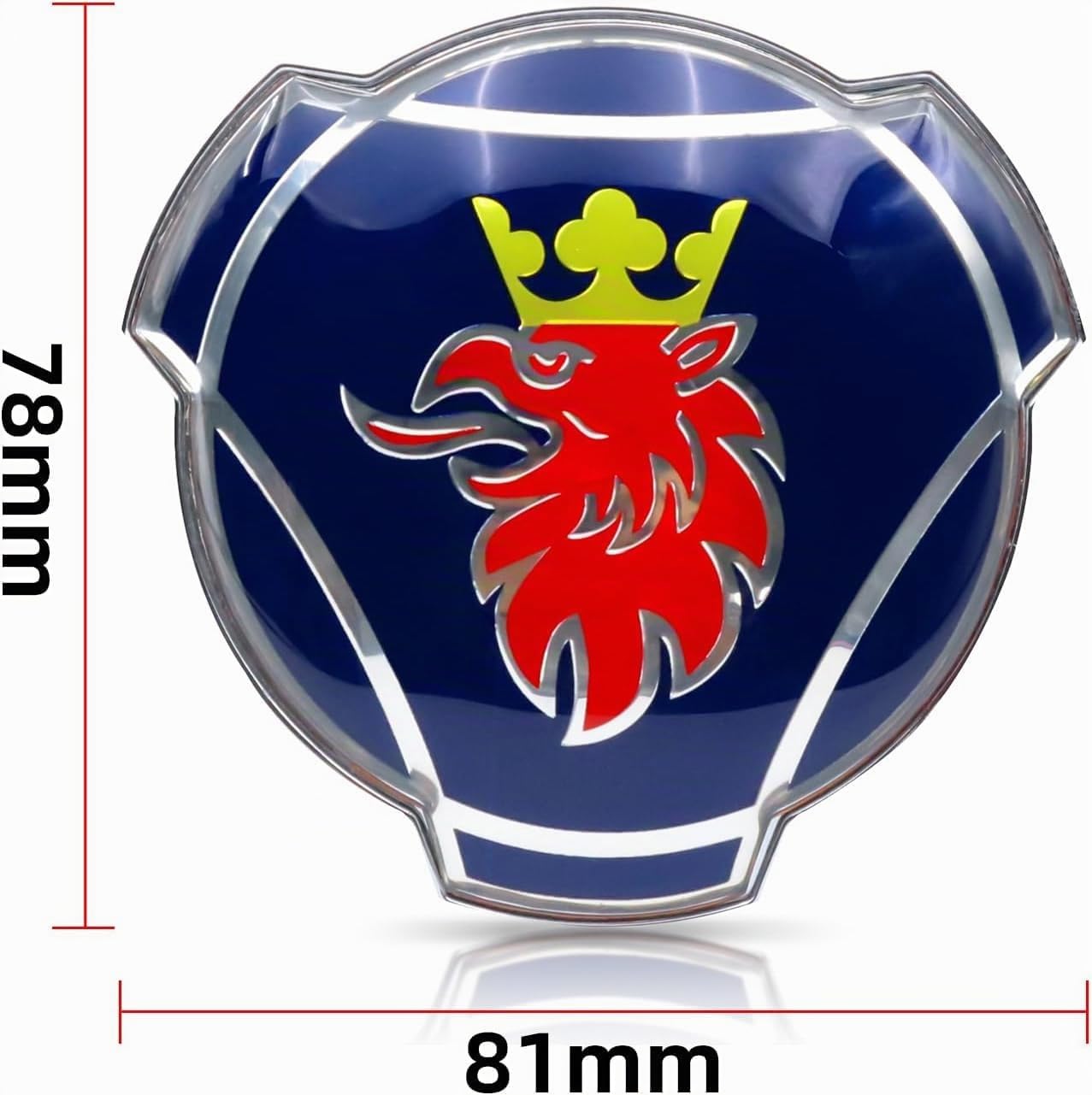 1 juego de emblema azul y rojo de grifo para rejilla delantera de camión de Scania, emblema con iluminación LED de 24V, accesorios iluminados, tira de luz (iluminación amarilla)