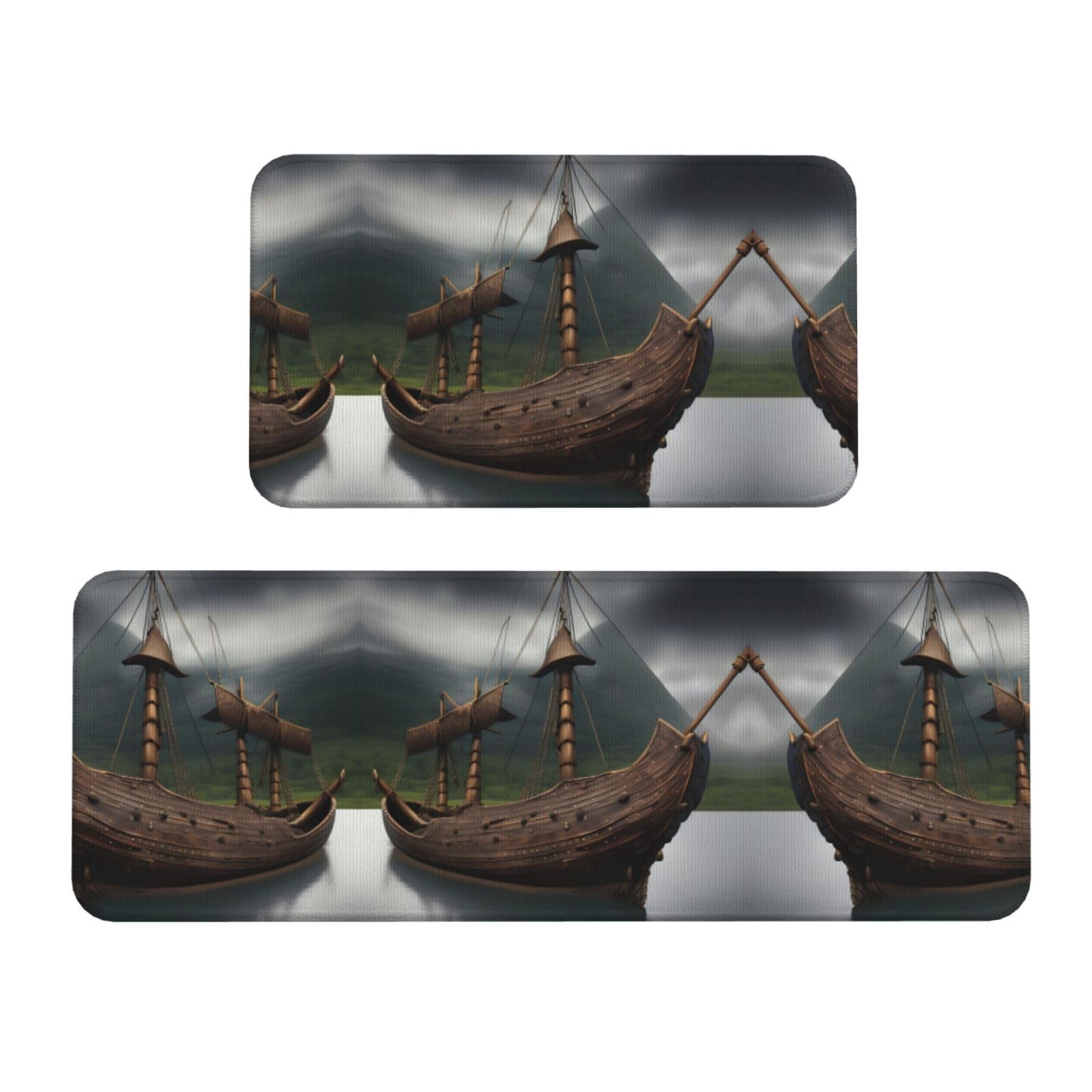 Tapis de cuisine au motif bateau Vikings parfait du plan de travail jusqu'au bureau