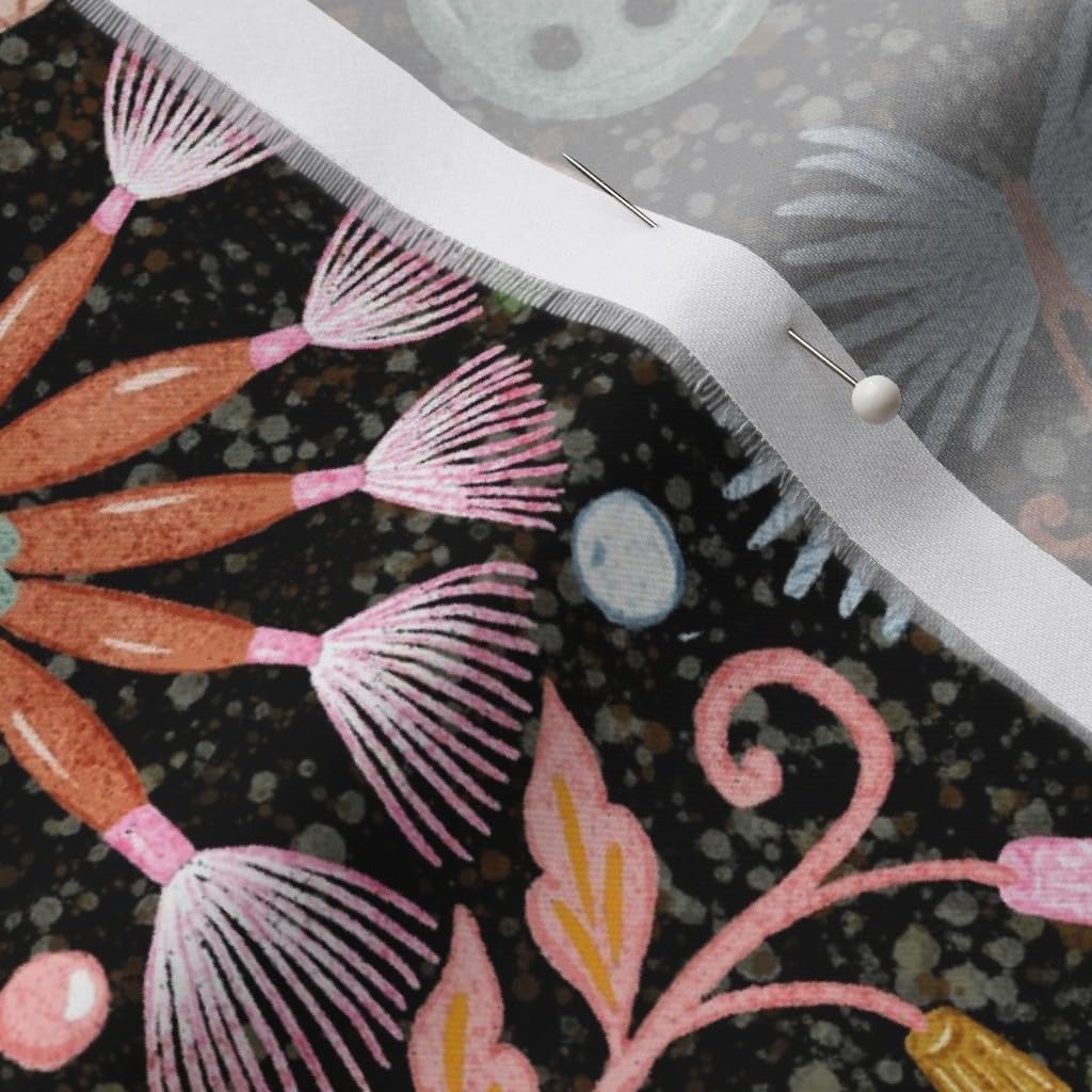 Spoonflower Fabric - Knitting Button Paint Brush Painting School Notions Sewing Printed on Organic Cotton Sateen Fabric by The Yard - Sewing Quilting Apparel Home Decor