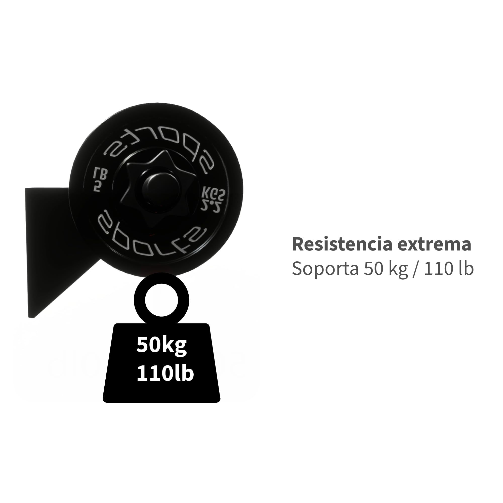 Soporte de Pared para Mancuernas (Pack 2 Unidades) – Rack Individual de Acero Reforzado para Pesas – Capacidad hasta 50 kg – Ahorro de Espacio en Gimnasio en Casa – Diseño Horizonte by Lezoconcept