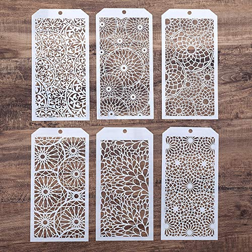 Image of SLGIFT DIY Decorative Stencil Template for Scrapbooking Paiting on Wall Furniture Crafts,Set of 6 (Mandala)