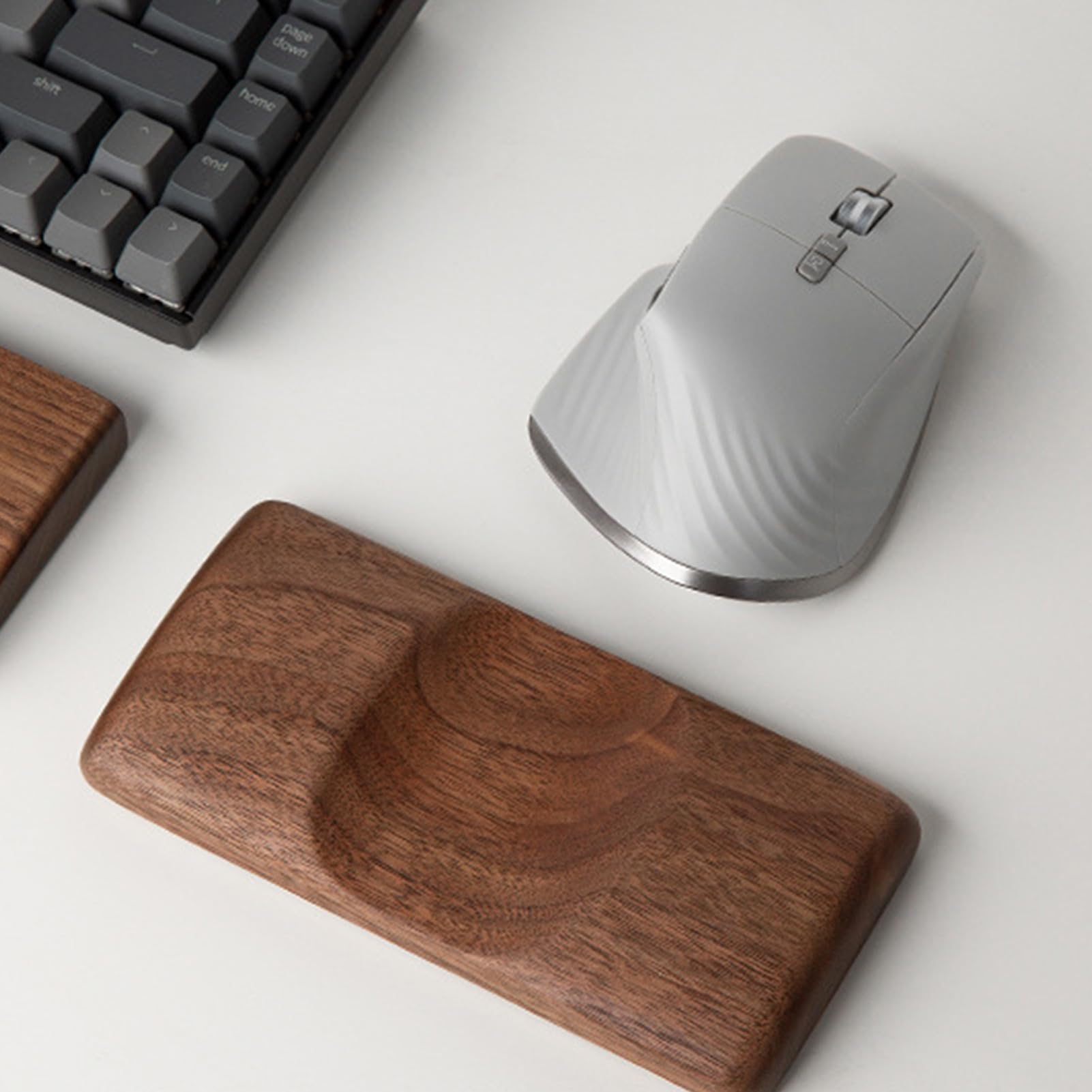 Poggiapolso Ergonomico In Legno Per Mouse 15,2x7,8x2 Cm: Supporto Naturale In Noce O Faggio, Base Antiscivolo, Per Ufficio E Gaming