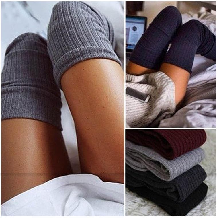 Chavda Wool Warm Thigh High Socks | Thick Knitted Thermal Woolen Over Knee Long Socks for Women Winter Wear | Soft Stretchy Knee High Leg Warmers for Girls & Ladies 3