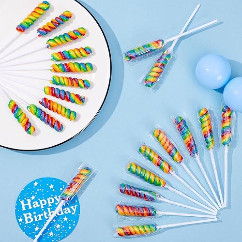 Miniatura 9 de Piruleta Twisty, piruletas Rainbow Twist envueltas individualmente a granel