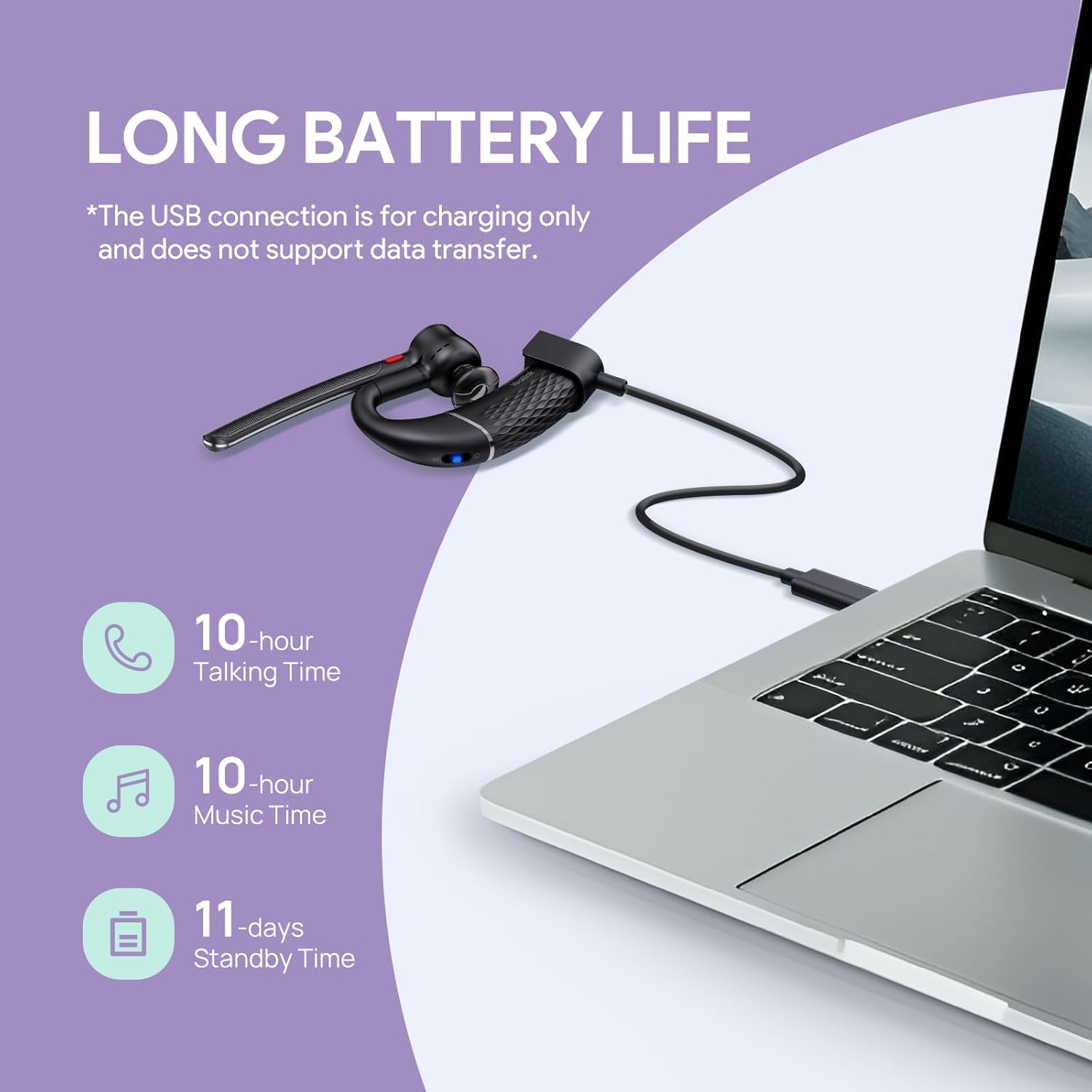 Yealink Single Ear Bluetooth Headsets BH71 Lite,Wireless Headset with Mic for Work,Bluetooth Earpiece Connect Cell Phone/Mobile/Laptops,Teams Zoom Certified,Mute Function - Image 7