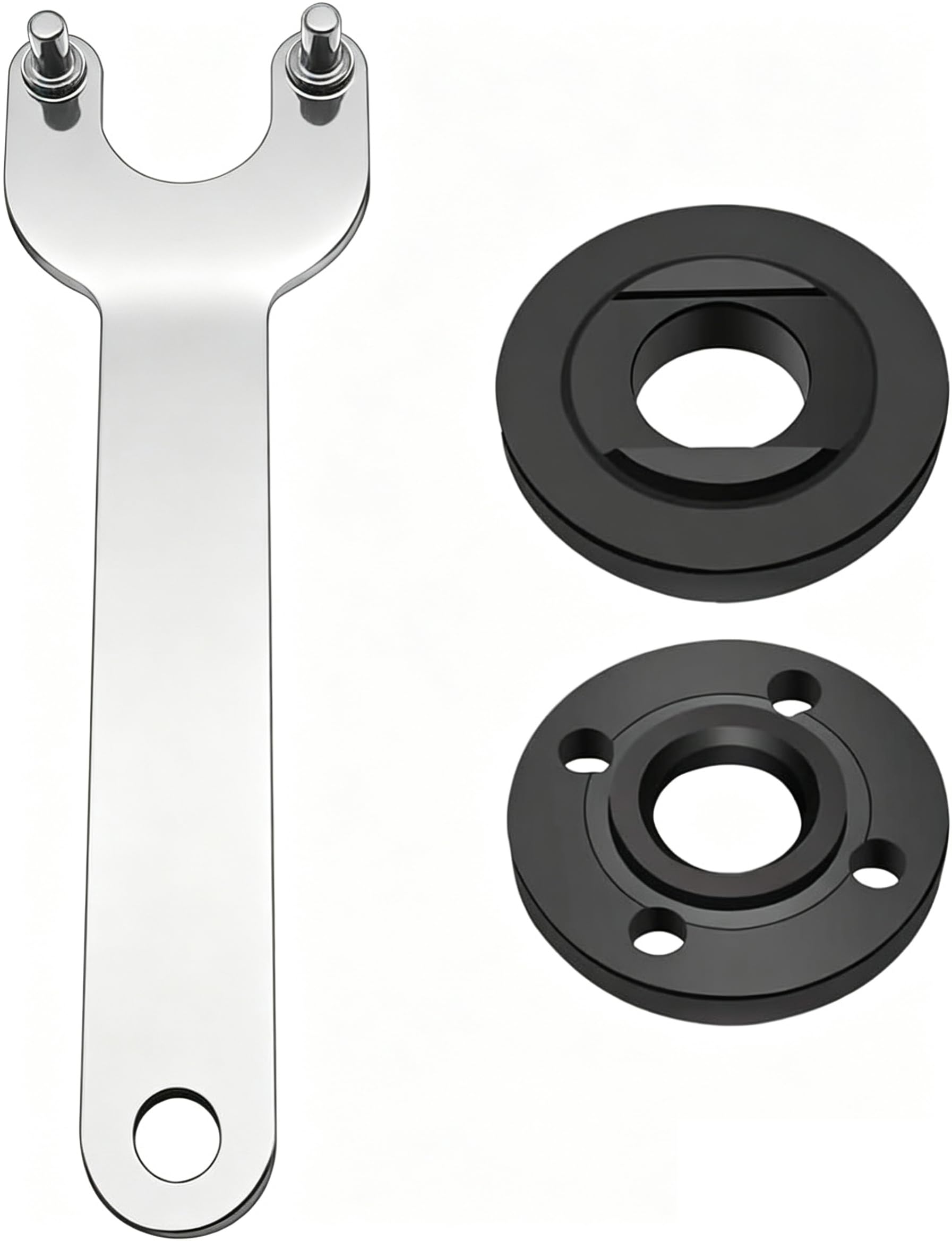 Angle Grinder Flange Nut Wrench Set Lock Nut Kit – 5/8-11 Thread Steel Replacement Parts – Metal Spanner Tool for 4.1" Grinder Disc Change – Compatible with Dewalt Milwaukee Bosch Makita Angle Grinder