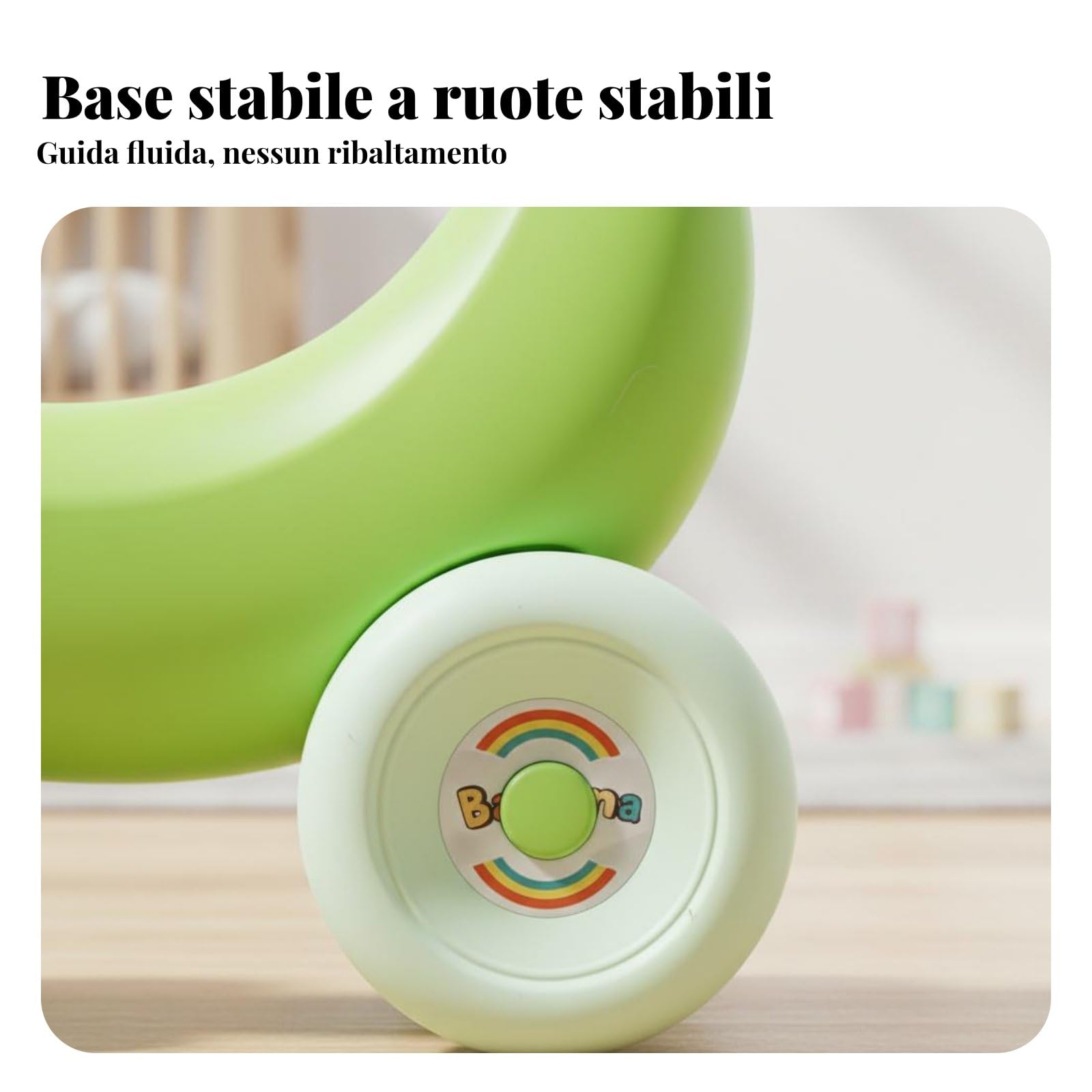 Cavallo a Dondolo per Bambini con Struttura a Ruote Stabili E Seduta a Forma in Plastica HDPE Adatta per Giochi in Casa E Sviluppo Equilibrio, Giallo