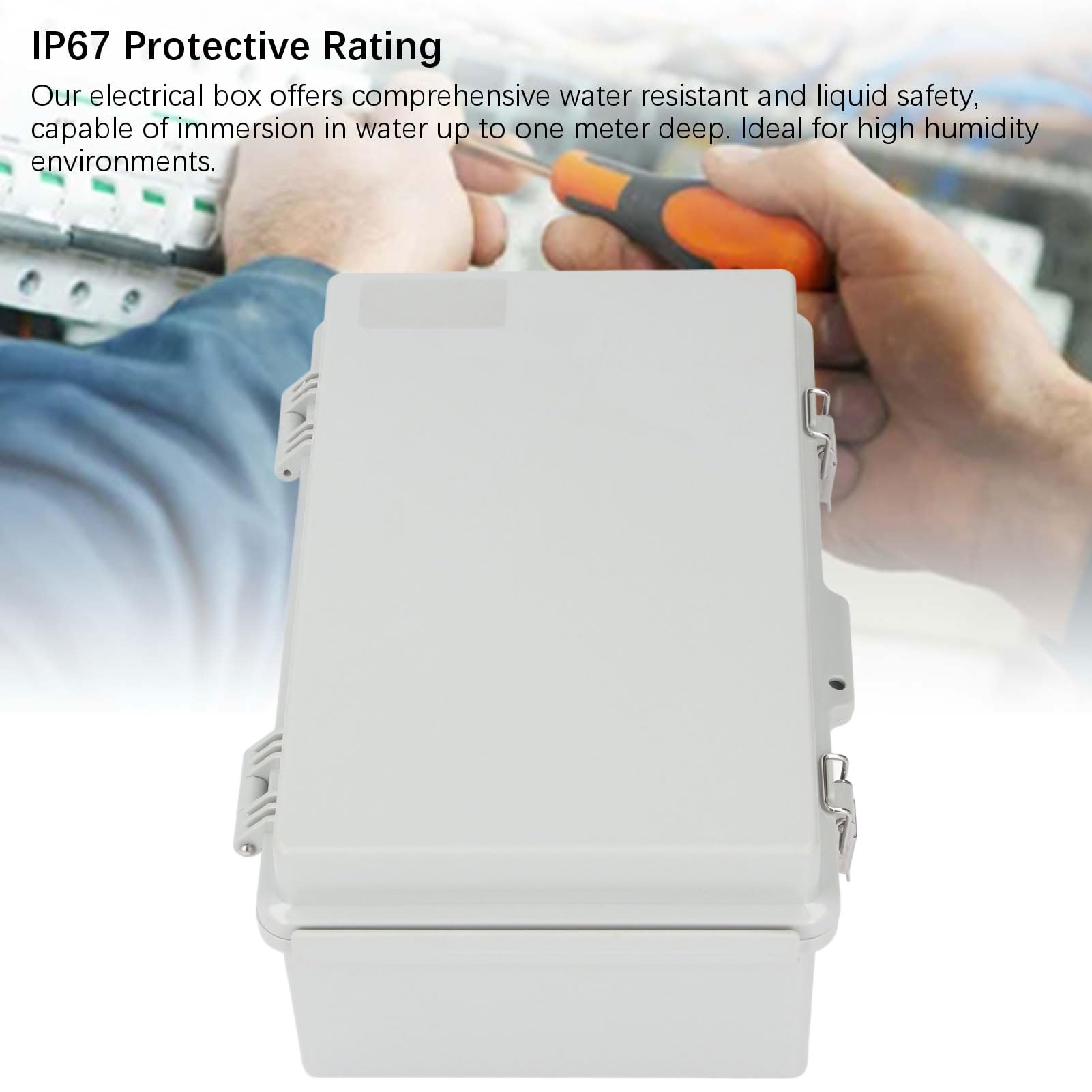 Tissting Elektro Verteilerdose IP67 Wasserdicht ABS Kunststoff Anschlussdose mit Montageplatte 175x275x110mm 6.89x10.83x4.33in - Aussenverteilerkasten für Bewässerungssteuerung