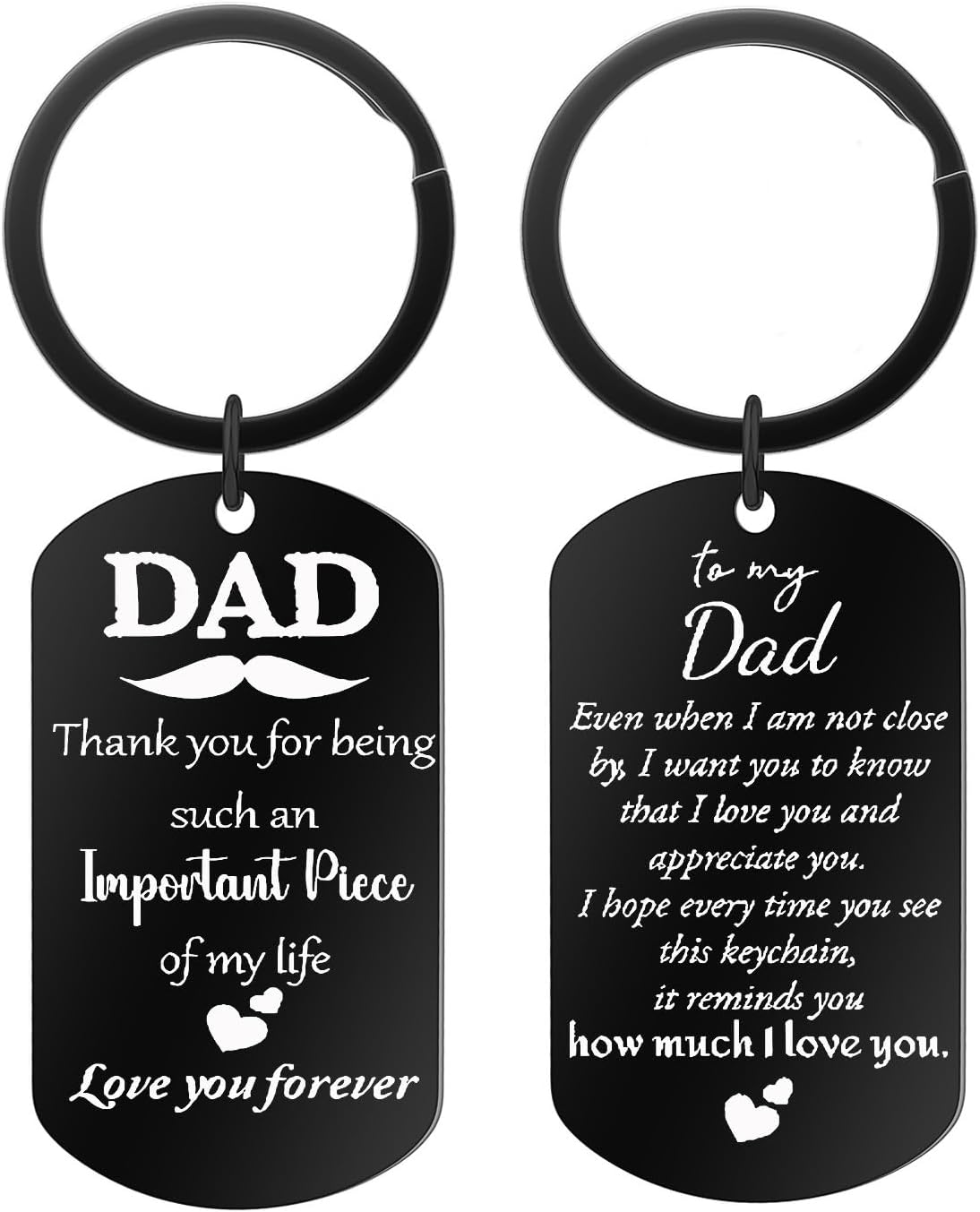 Dad Keychain Father's Day Gifts from Daughter Son, Birthday Christmas Gift Ideas, Remember I Love You Dad Key Ring