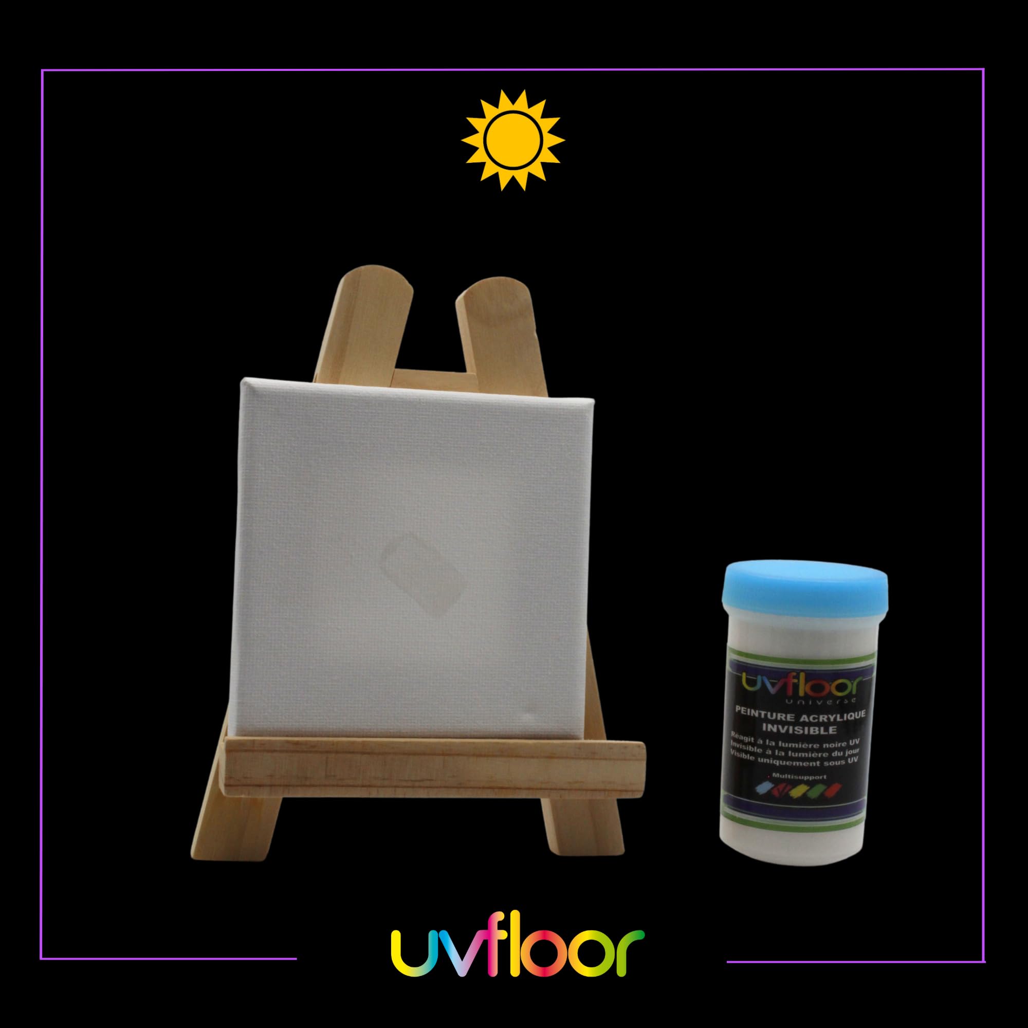 UV FLOOR - Peinture UV Invisible Rouge Fluo - Spéciale Lumière Noire Et Ultra Violet 365nm - Fluide Et Ultra Pigmentée - 100ml