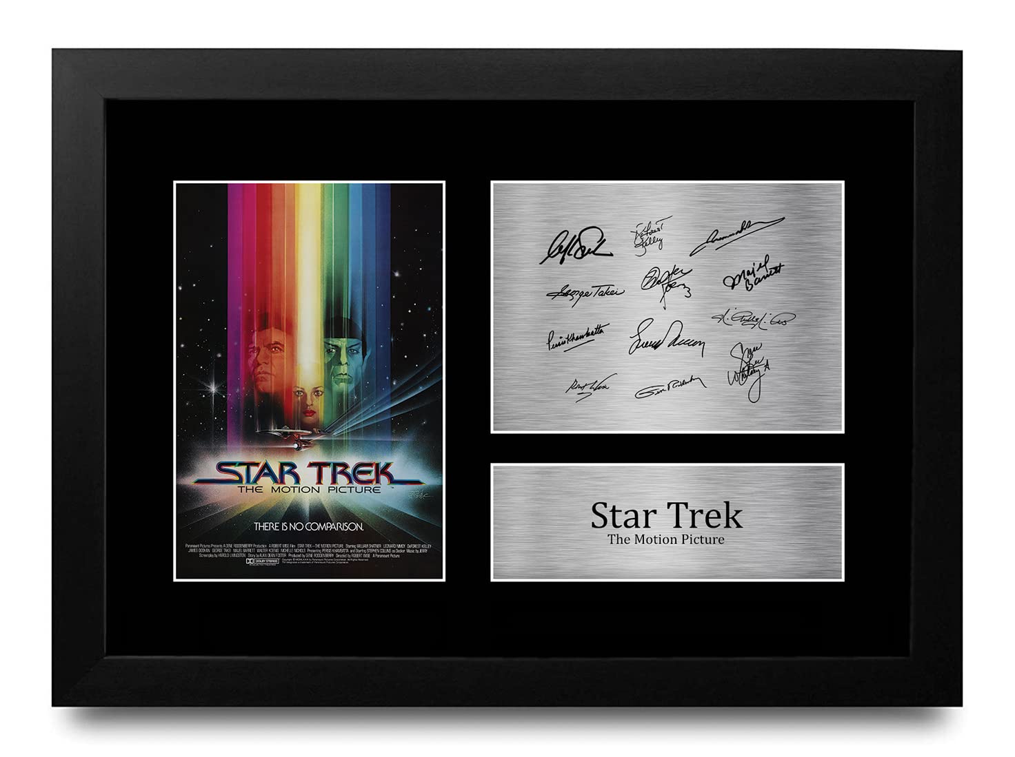 HWC Trading FR A4 Star Trek The Motion Picture Cast William Shatner, Leonard Nimoy Regali Stampati Autografo Firmato Immagine Per Gli Appassionati Di Memorabilia Di Film - A4 Incorniciato