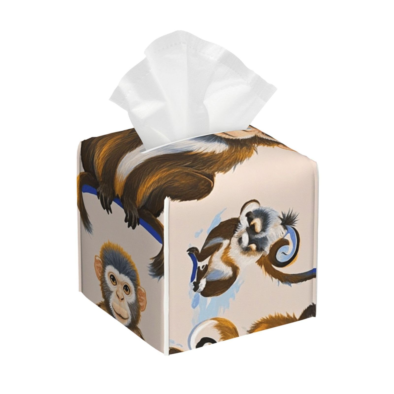 Monkey Pattern Tissue Box Cover Square Cube Boxes