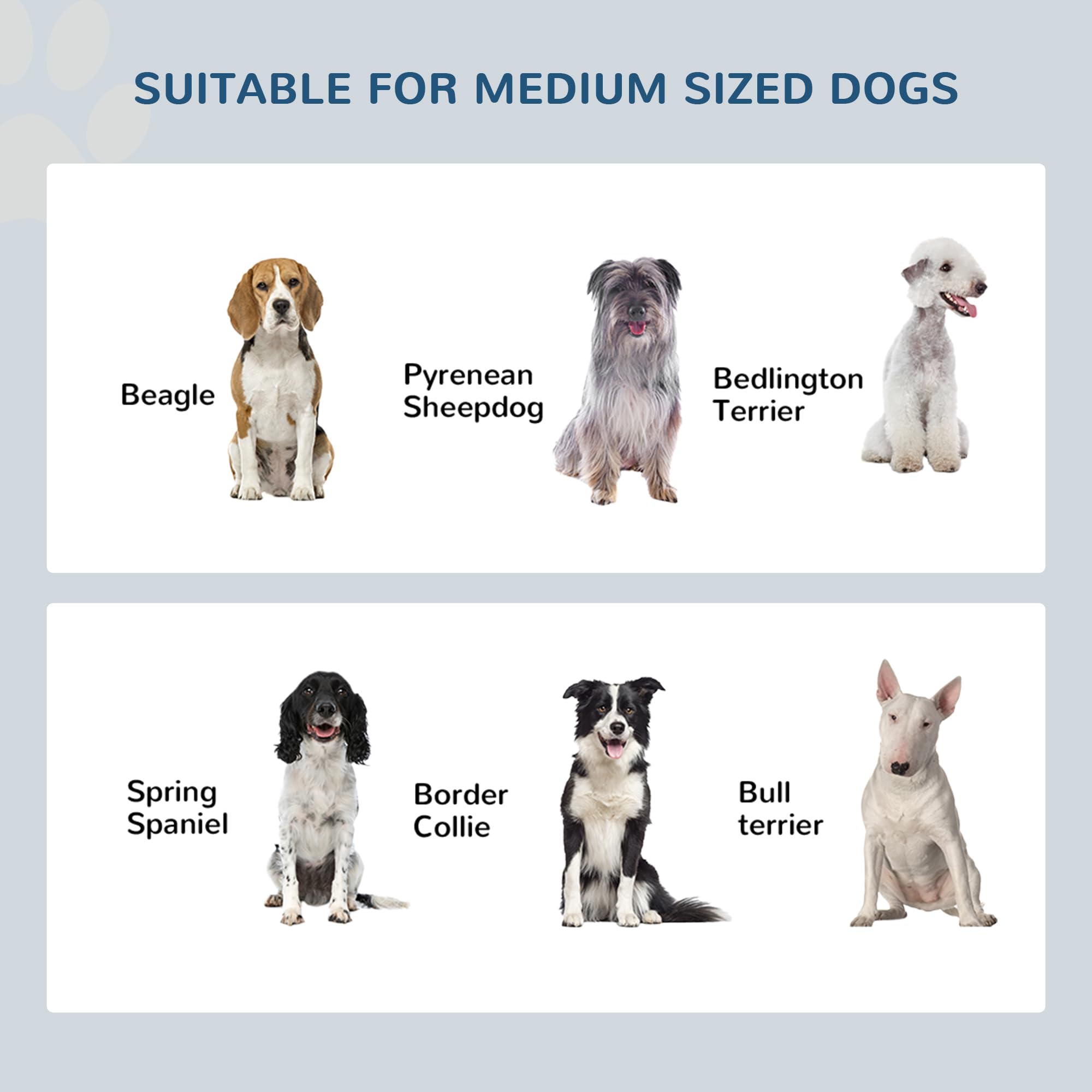 PawHut Cuencos elevados de acero inoxidable para perros con soporte para perros extra pequeños y pequeños, cuencos elevados para mascotas, alimentador de agua y alimentos, 58 x 31 x 25 cm, color gris