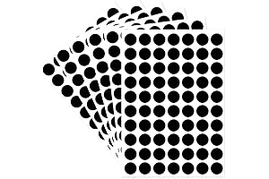 1/2 Inch Black Circle Stickers, 1400pcs Black Sticker Dot Labels