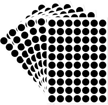 Starboling Dot Stickers - 1400pcs Black Circle Labels, 1/2 Inch Round Stickers for Office, Classroom, Garage Sale