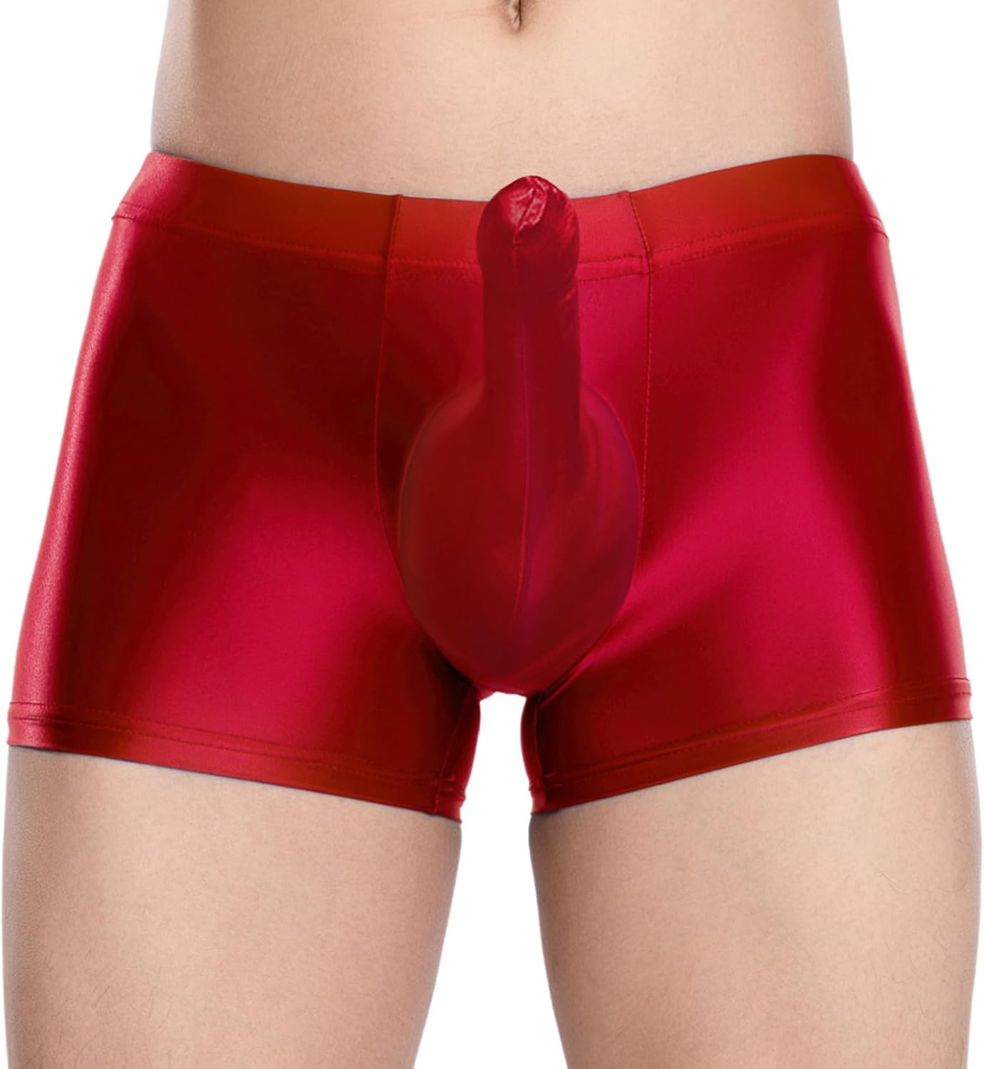 Mens Shiny Oily Briefs Elephant Trunk Boxer Shorts Stretchy Bulge Pouch Underpants