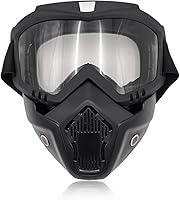 Vista 9 de Gafas de Motocicleta, Gafas de Casco de Dirt Bike Resistentes al Viento con Máscara Facial Removible, Accesorios de Motocicleta (Colorido)