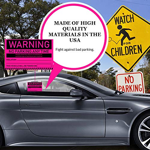 MESS Parking Violation Stickers Hard to Remove - 50 Parking Tickets - No Parking Stickers - Bad Parking Stickers - Super Sticky Parking Violation Tickets - Tow Warning - Tow Stickers 8x5 in, Pink