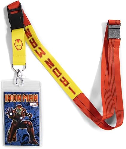 Ata-Boy Marvel Iron Man - Soporte para credencial de Iron Man, cordones de Iron Man para insignias de identificación, regalos y mercancía de Marvel