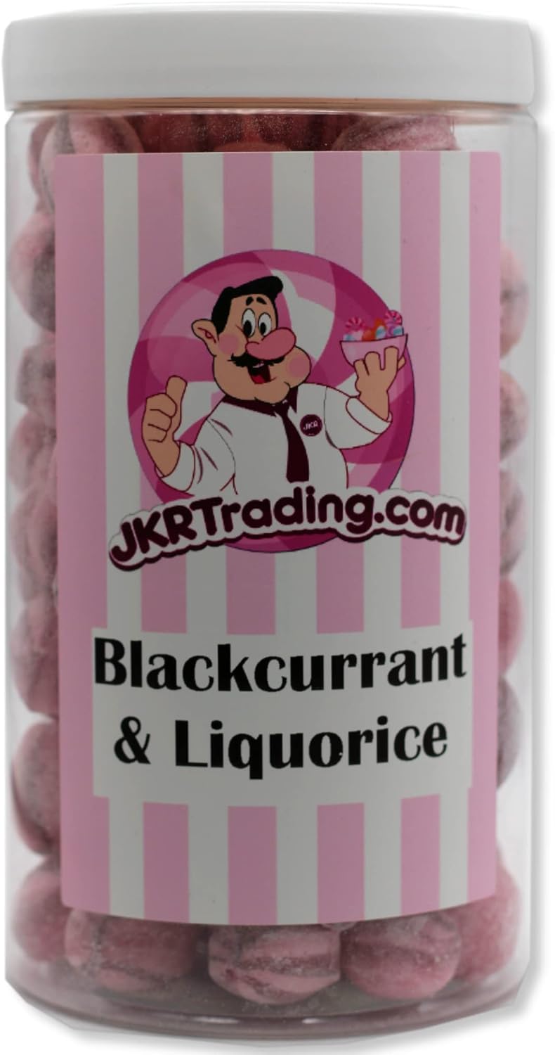 Blackcurrant and Liquorice Sweet Jar A Gift jar Full of Blackcurrant