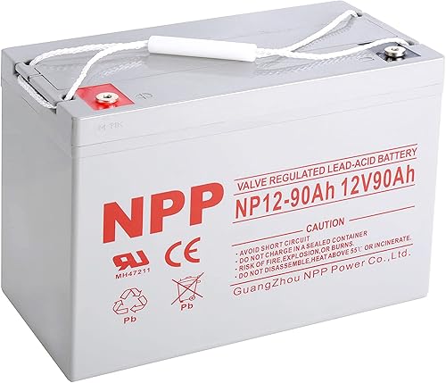 NPP NP12-90Ah 12V 90AH AGM SLA Batería Grupo 27 AGM Ciclo Profundo Recargable SLA 12V 100Ah Batería Para Barco Pontón Motor Eléctrico Trolling y